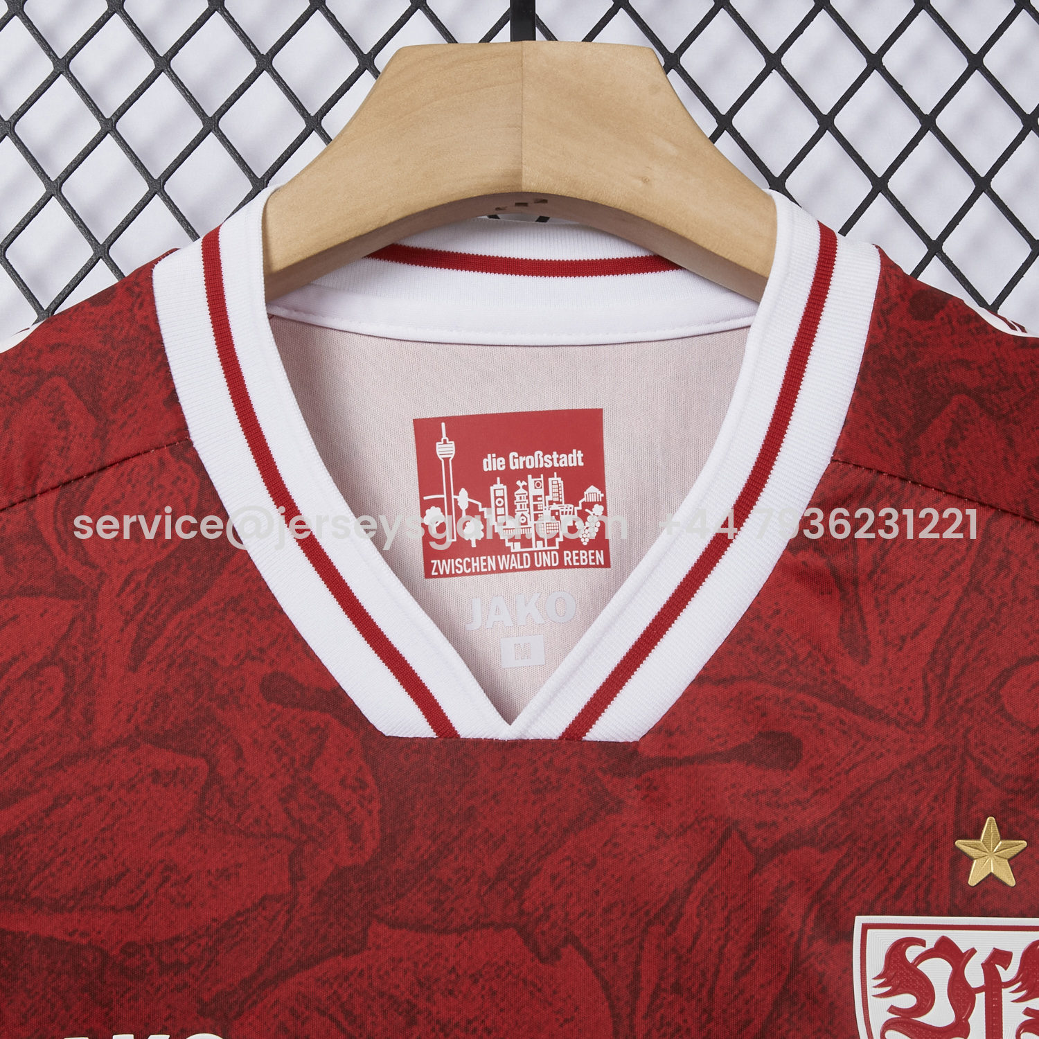 JerseysGala.com | VfB Stuttgart 25-26 Away Red Jersey - Fans Version -Customize Name, Number and Patch | Worldwide Shipping