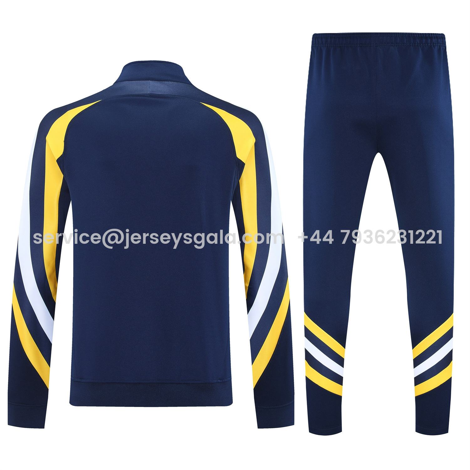 JerseysGala.com | Real Madrid 25-26 Jacket Training Tracksuit - Deep Blue Jackets & Deep Blue Pants -Customize Name, Number and Patch | Worldwide Shipping