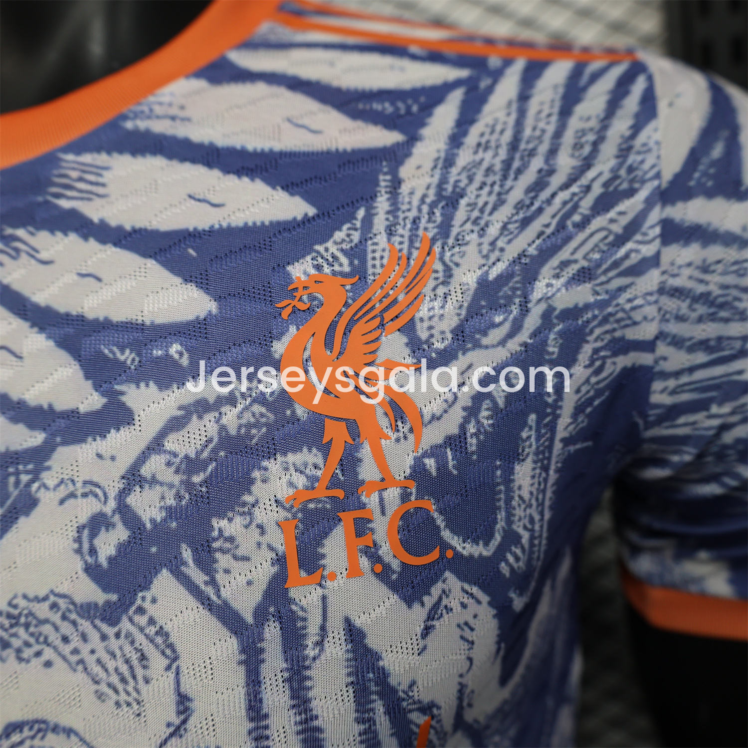 JerseysGala.com | Liver.pool 25-26 Orange and Blue Liver.pool Bird Special Edition Jersey - Player Version -Customize Name, Number and Patch | Worldwide Shipping