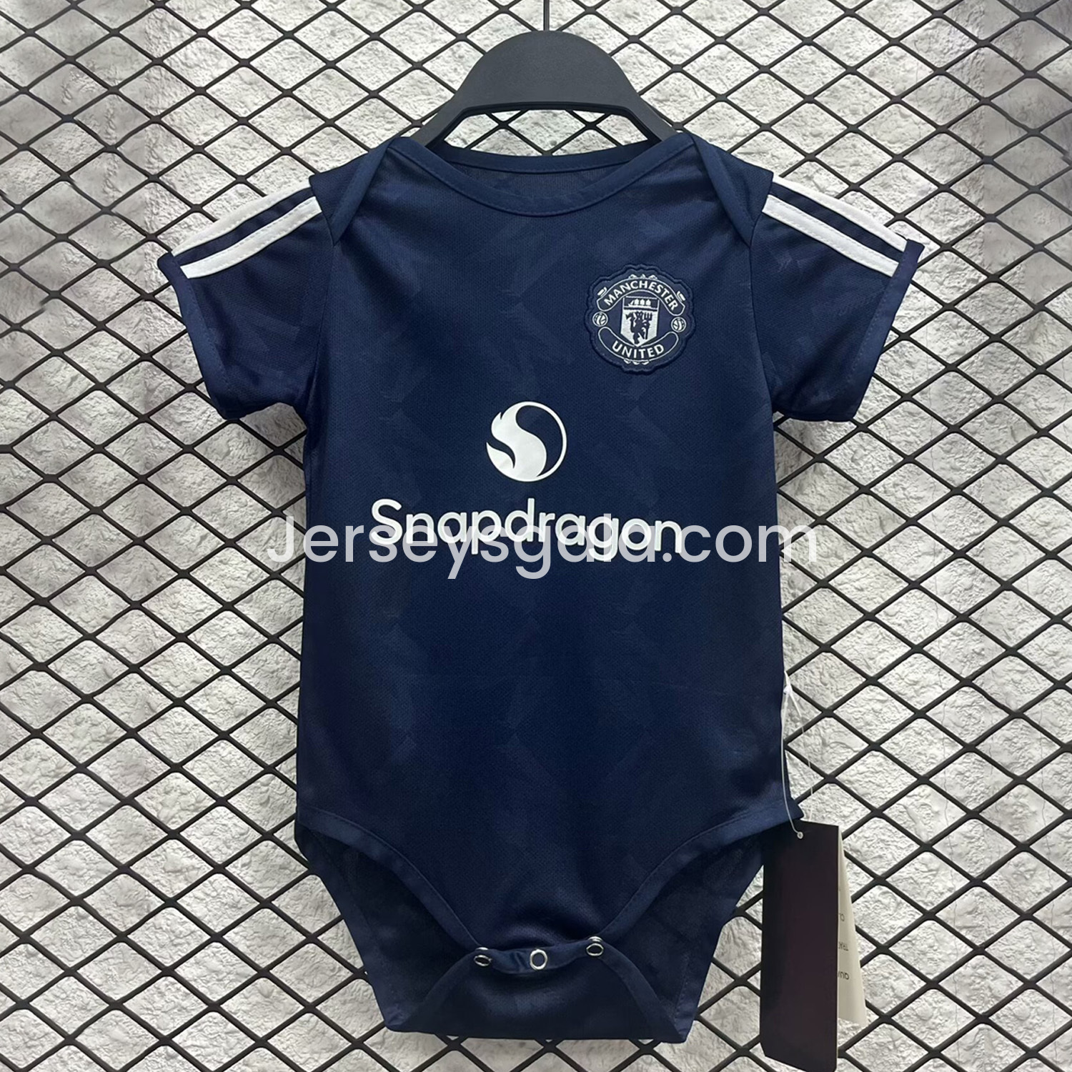 JerseysGala.com | Manchester United 24-25 Away Baby Crawling Suit -Customize Name, Number and Patch | Worldwide Shipping