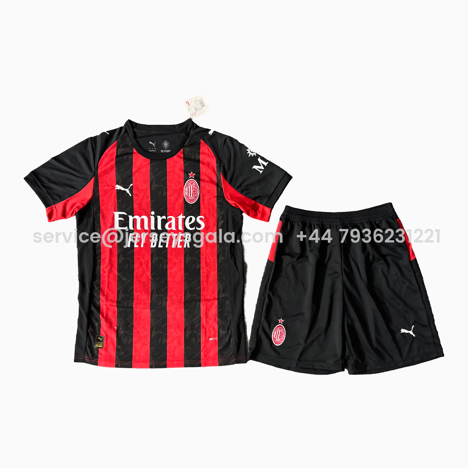 JerseysGala.com | AC Milan 25-26 Home Men's Adult Jersey Set - Fans Version -Customize Name, Number and Patch | Worldwide Shipping