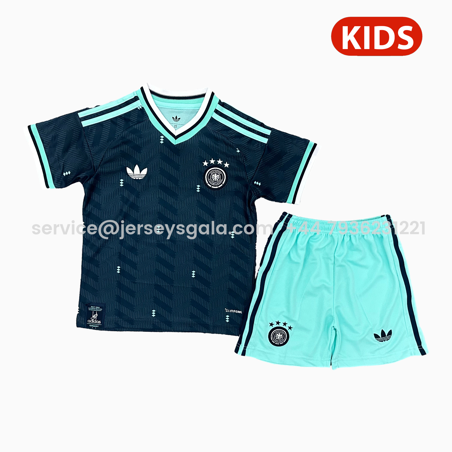 JerseysGala.com | Germany 25-26 Away (Informal-release Version) Kids Kit -Customize Name, Number and Patch | Worldwide Shipping