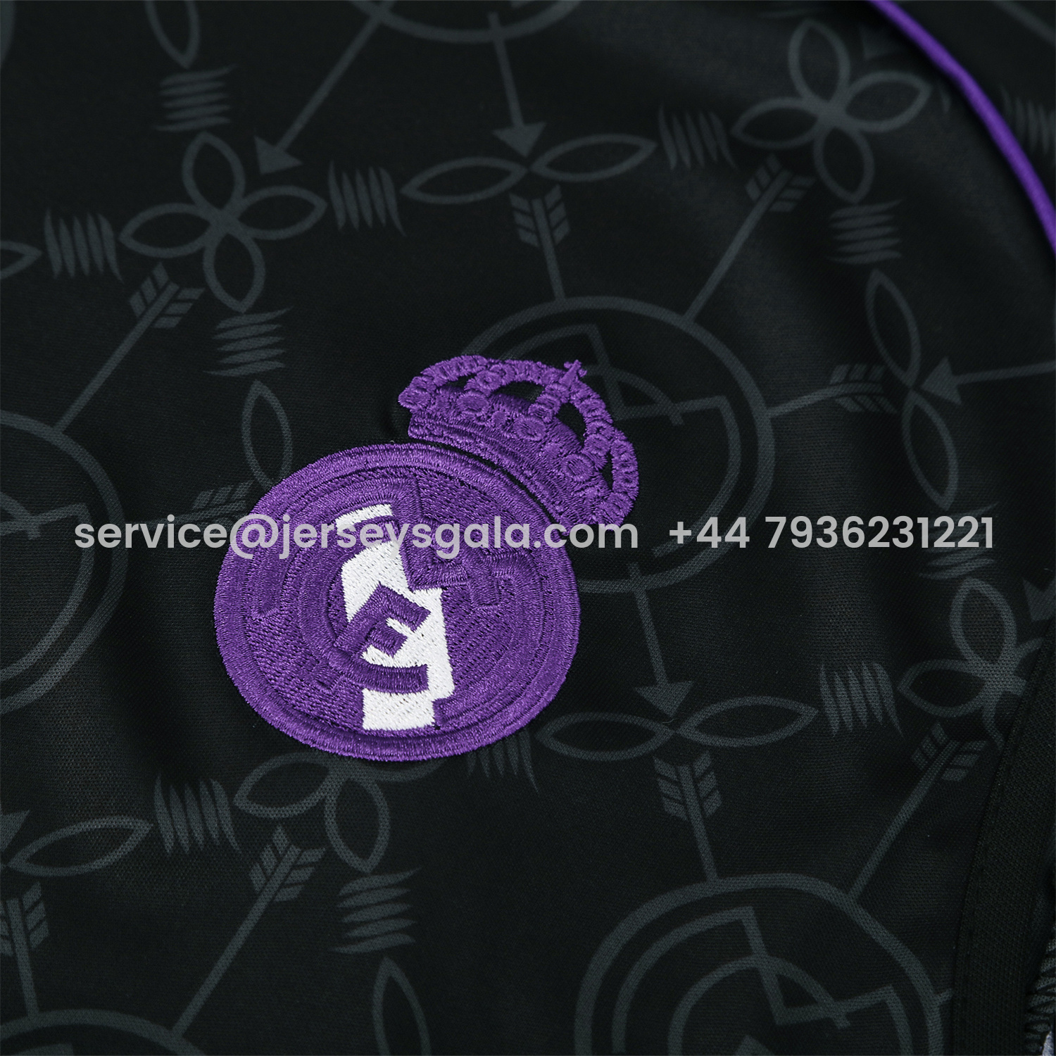 JerseysGala.com | Real Madrid 25-26 Vest Training Set - Blue Edge Black Vest & Black Shorts -Customize Name, Number and Patch | Worldwide Shipping