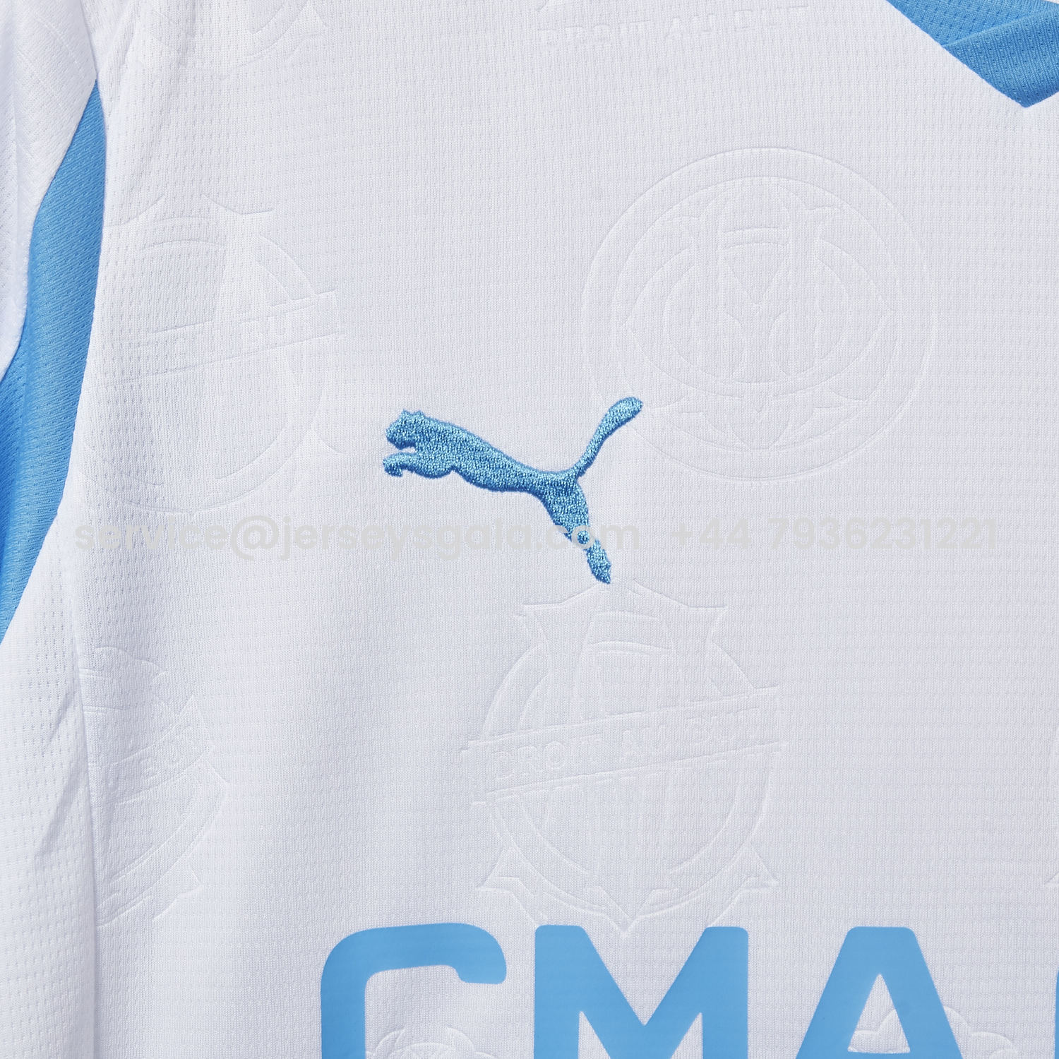 JerseysGala.com | Marseille 25-26 Home Jersey - Fans Version -Customize Name, Number and Patch | Worldwide Shipping