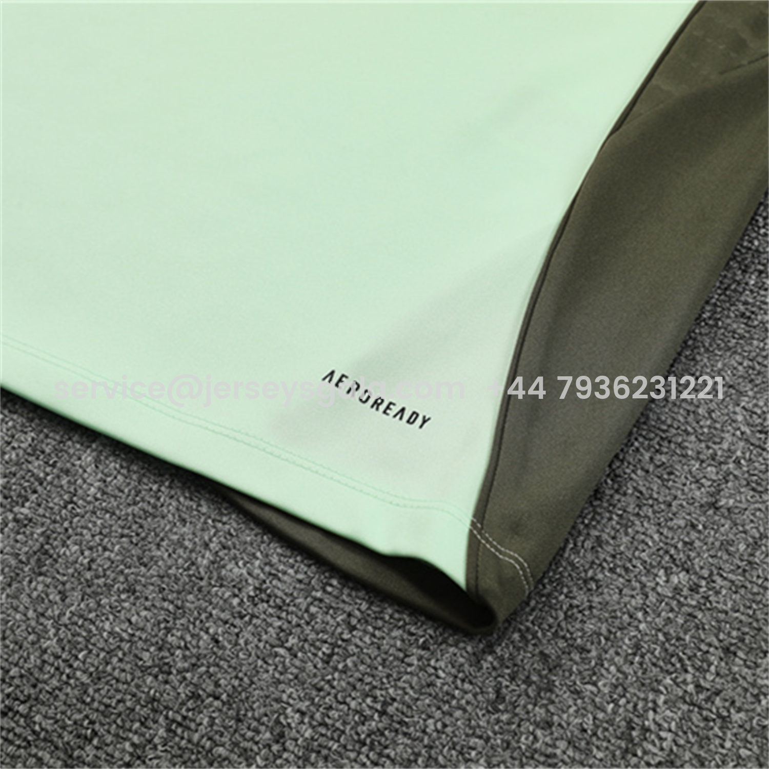 JerseysGala.com | Real Madrid 25-26 Long Sleeve Training Set - Light Green Top & Army Green Pants -Customize Name, Number and Patch | Worldwide Shipping