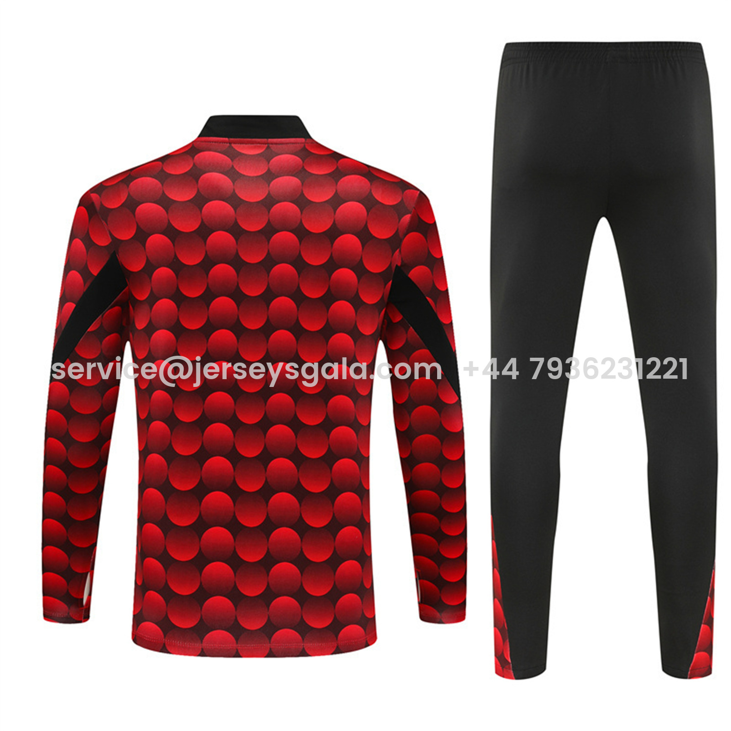 JerseysGala.com | Feyenoord 25-26 Kids Long Sleeve Training Set - Red Top & Black Pants -Customize Name, Number and Patch | Worldwide Shipping