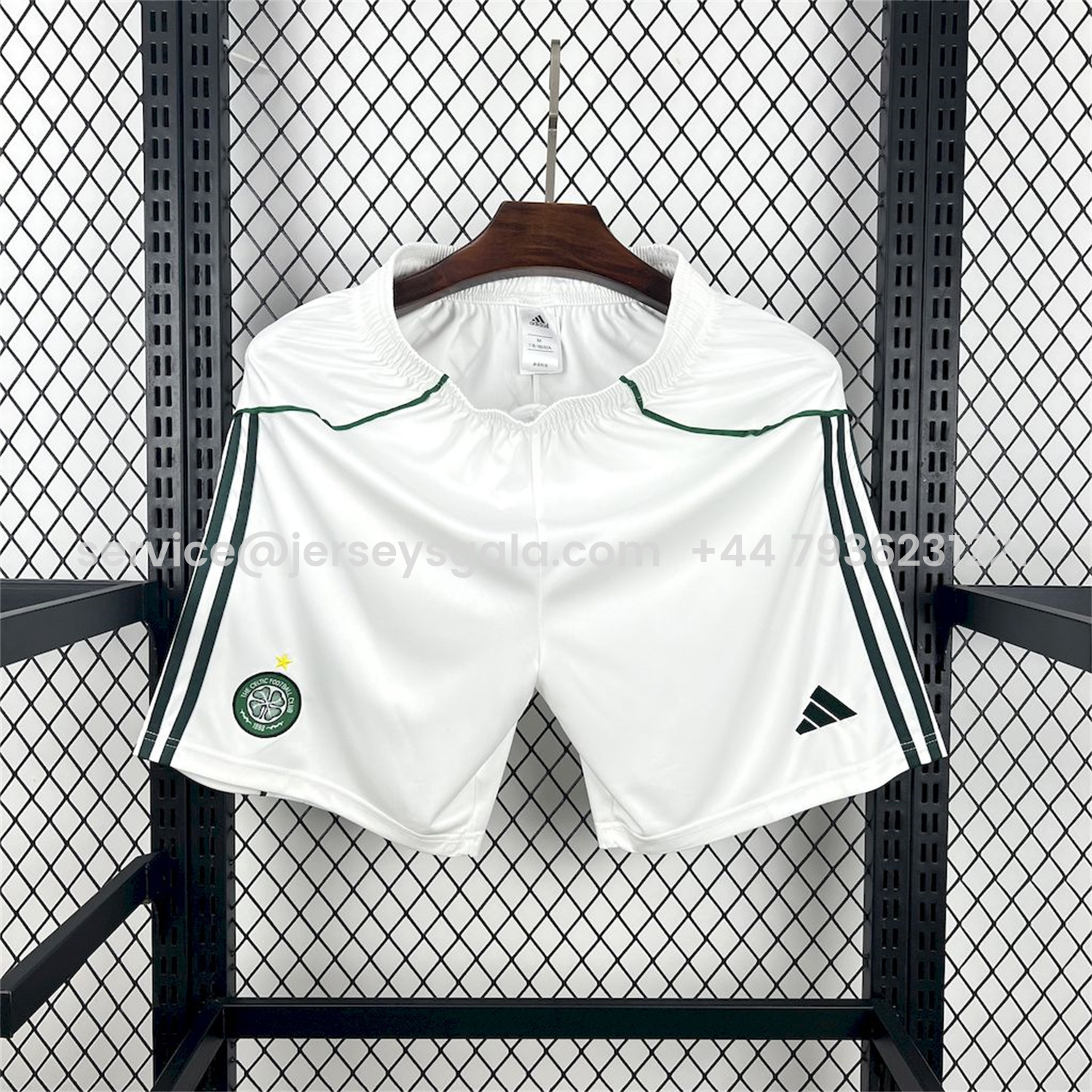 JerseysGala.com | Celtic 25-26 Home White Shorts - Fans Version -Customize Name, Number and Patch | Worldwide Shipping