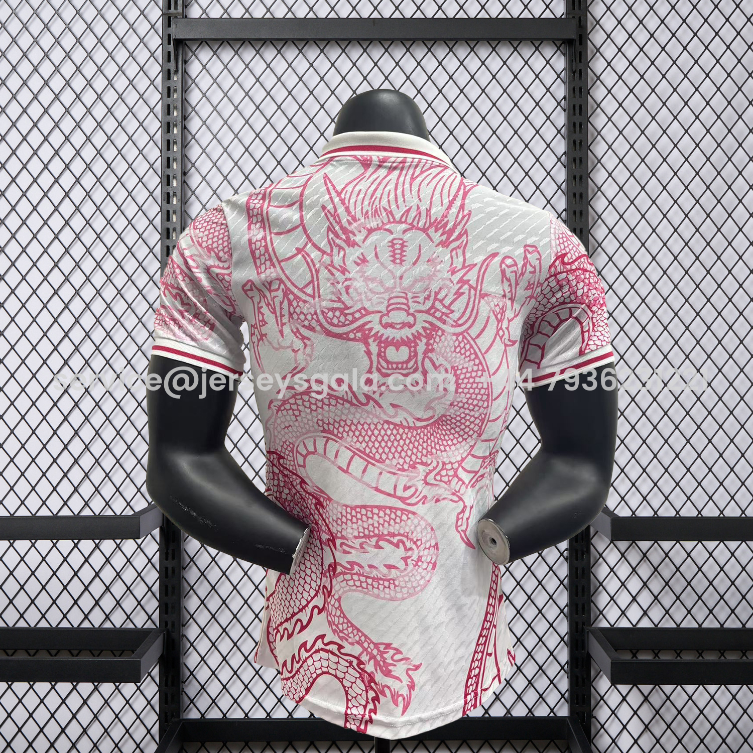 JerseysGala.com | Real Madrid 25-26 Pink and White Dragon Pattern Jersey - Player Version -Customize Name, Number and Patch | Worldwide Shipping