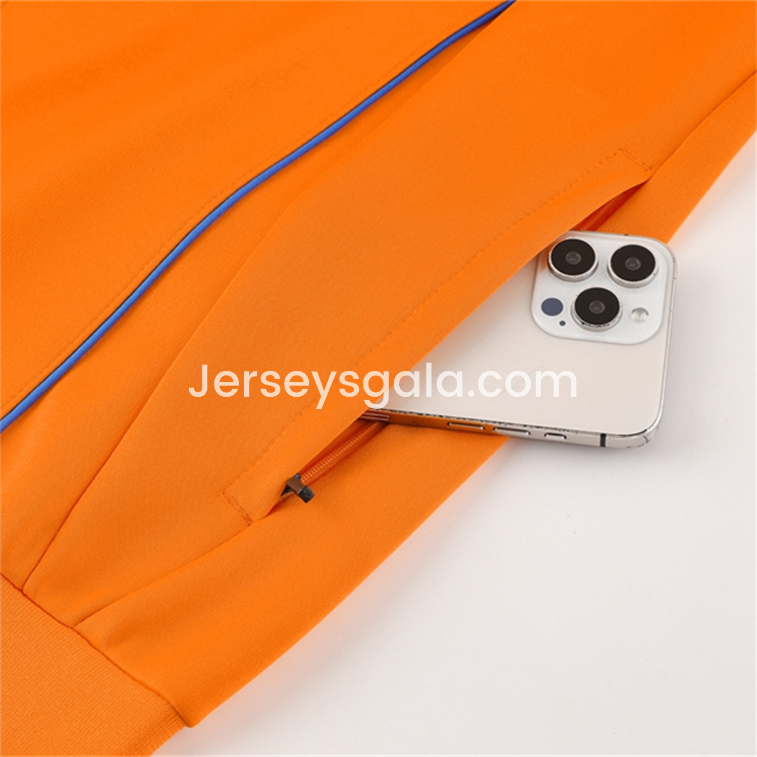 JerseysGala.com | Juventus 24-25 Jacket Training Tracksuit - Orange Jackets & Blue Pants -Customize Name, Number and Patch | Worldwide Shipping