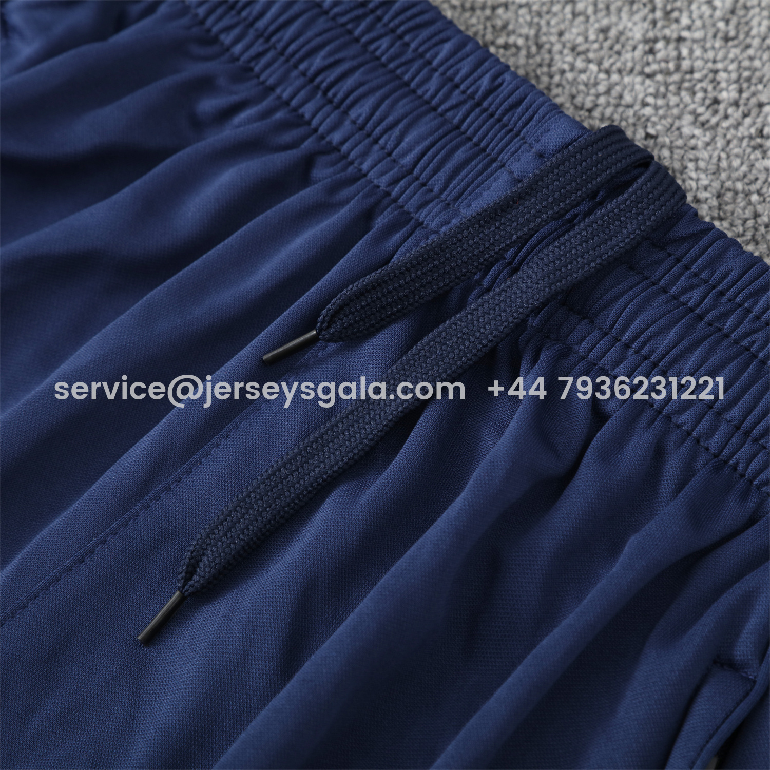 JerseysGala.com | Real Madrid 25-26 Vest Training Set - Blue Water Pattern Top & Deep Blue Shorts -Customize Name, Number and Patch | Worldwide Shipping