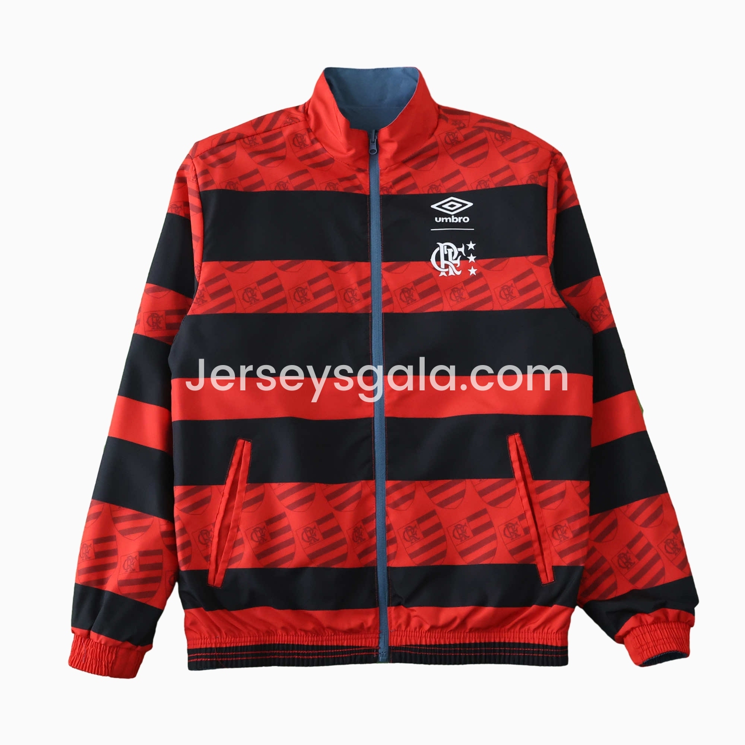 JerseysGala.com | Flamengo 24-25 Double Sided Reversible Windbreaker - Red & Blue -Customize Name, Number and Patch | Worldwide Shipping