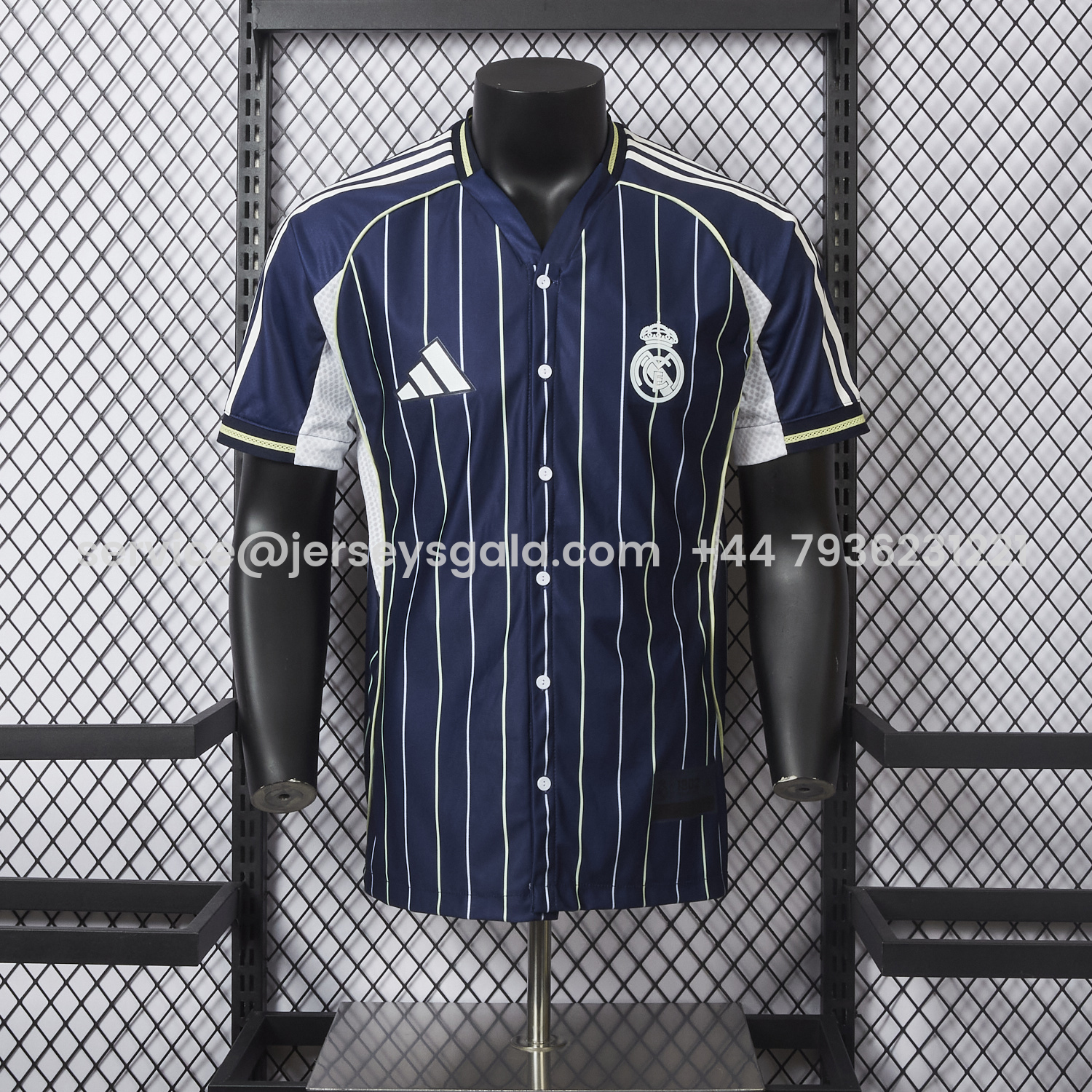JerseysGala.com | Real Madrid 25-26 Deep Blue Baseball Jersey - Player Version -Customize Name, Number and Patch | Worldwide Shipping