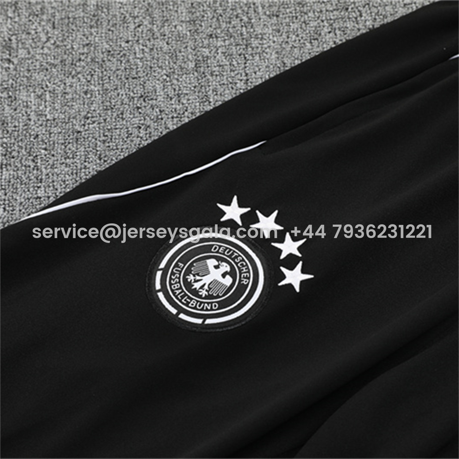 JerseysGala.com | Germany 25-26 Kids Long Sleeve Training Set - Black Top and Black Pants -Customize Name, Number and Patch | Worldwide Shipping