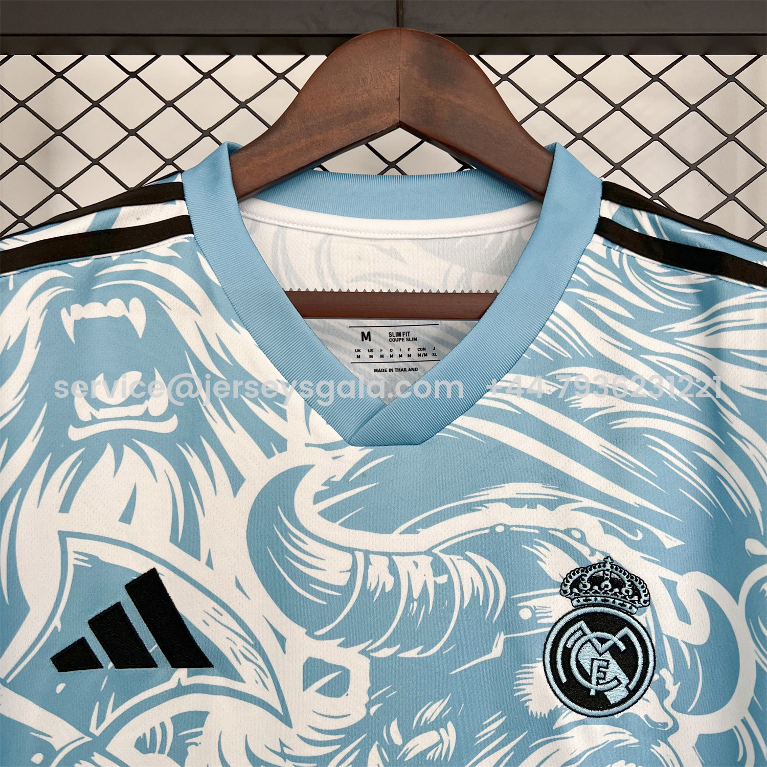 JerseysGala.com | Real Madrid 25-26 Blue Viking Warrior Special Jersey - Fans Version -Customize Name, Number and Patch | Worldwide Shipping