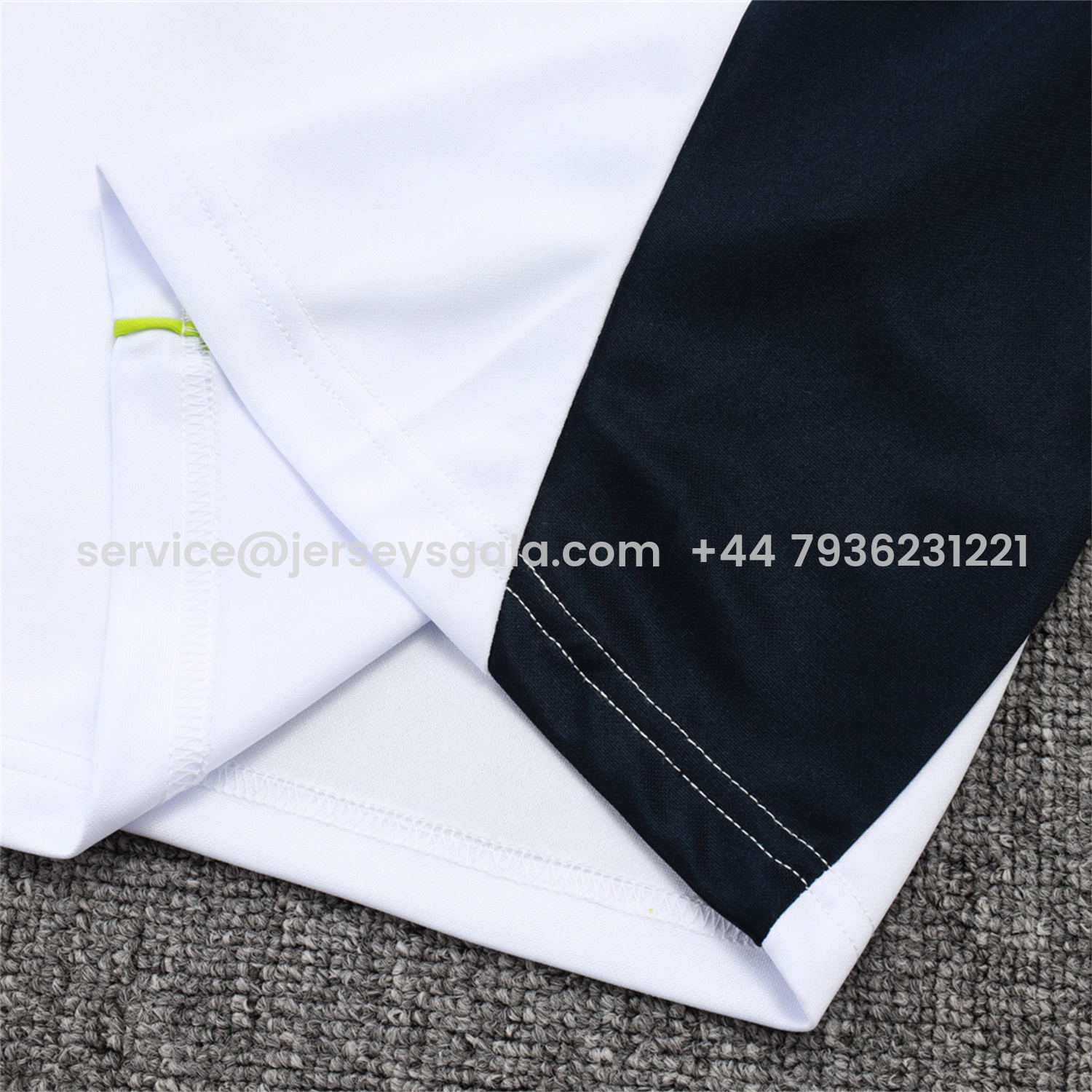 JerseysGala.com | Real Madrid 25-26 Long Sleeve Training Set - White Urban Purist Style and Deep Blue Pants -Customize Name, Number and Patch | Worldwide Shipping