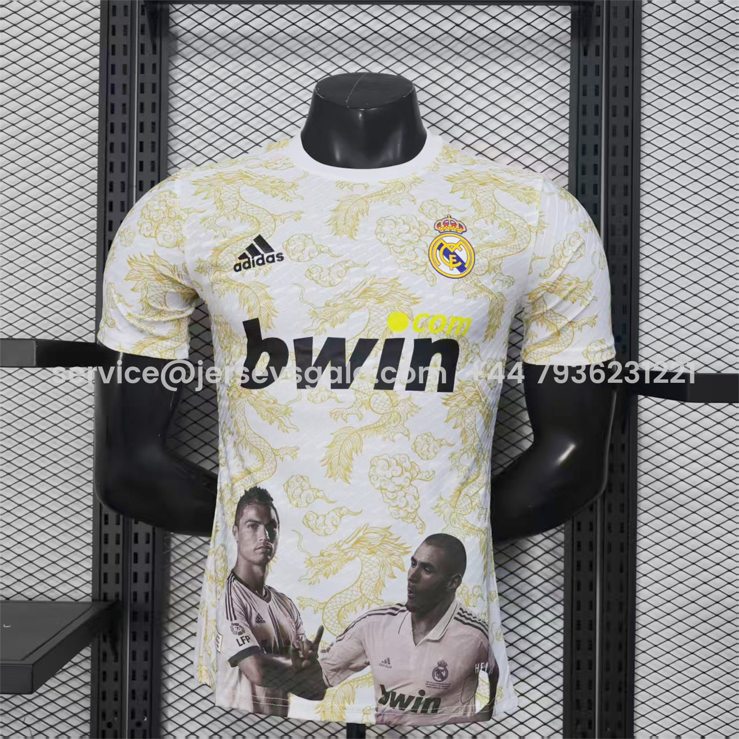 JerseysGala.com | Real Madrid 25-26 Two Generations of Ronaldo White Jersey - Player Version -Customize Name, Number and Patch | Worldwide Shipping