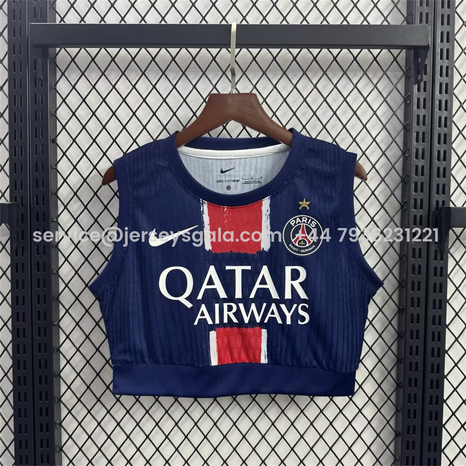 JerseysGala.com | Women's Paris Saint-Germain PSG 2025 Champions League Eiffel Tower Star Yoga Vest -Customize Name, Number and Patch | Worldwide Shipping