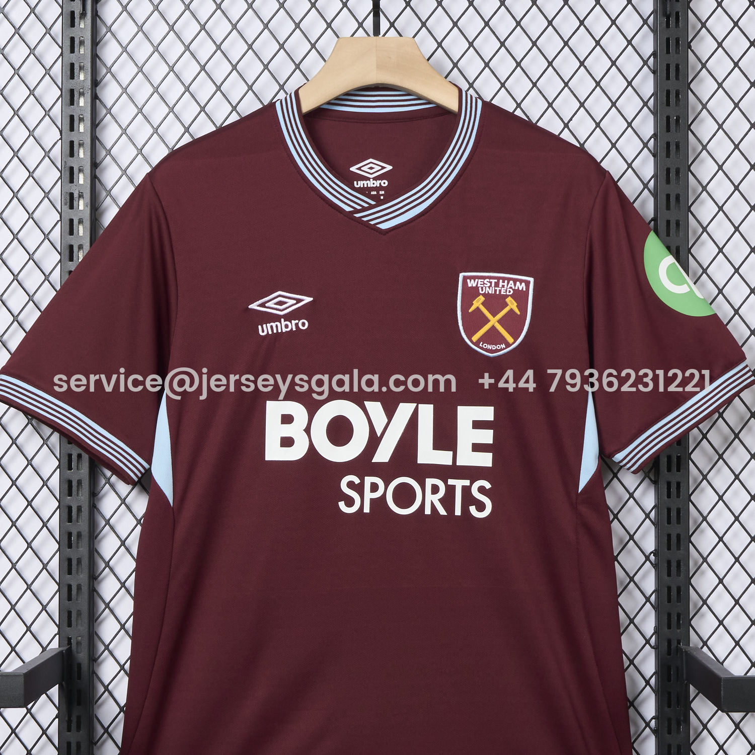 JerseysGala.com | West Ham United 25-26 Home Jersey - Fans Version -Customize Name, Number and Patch | Worldwide Shipping