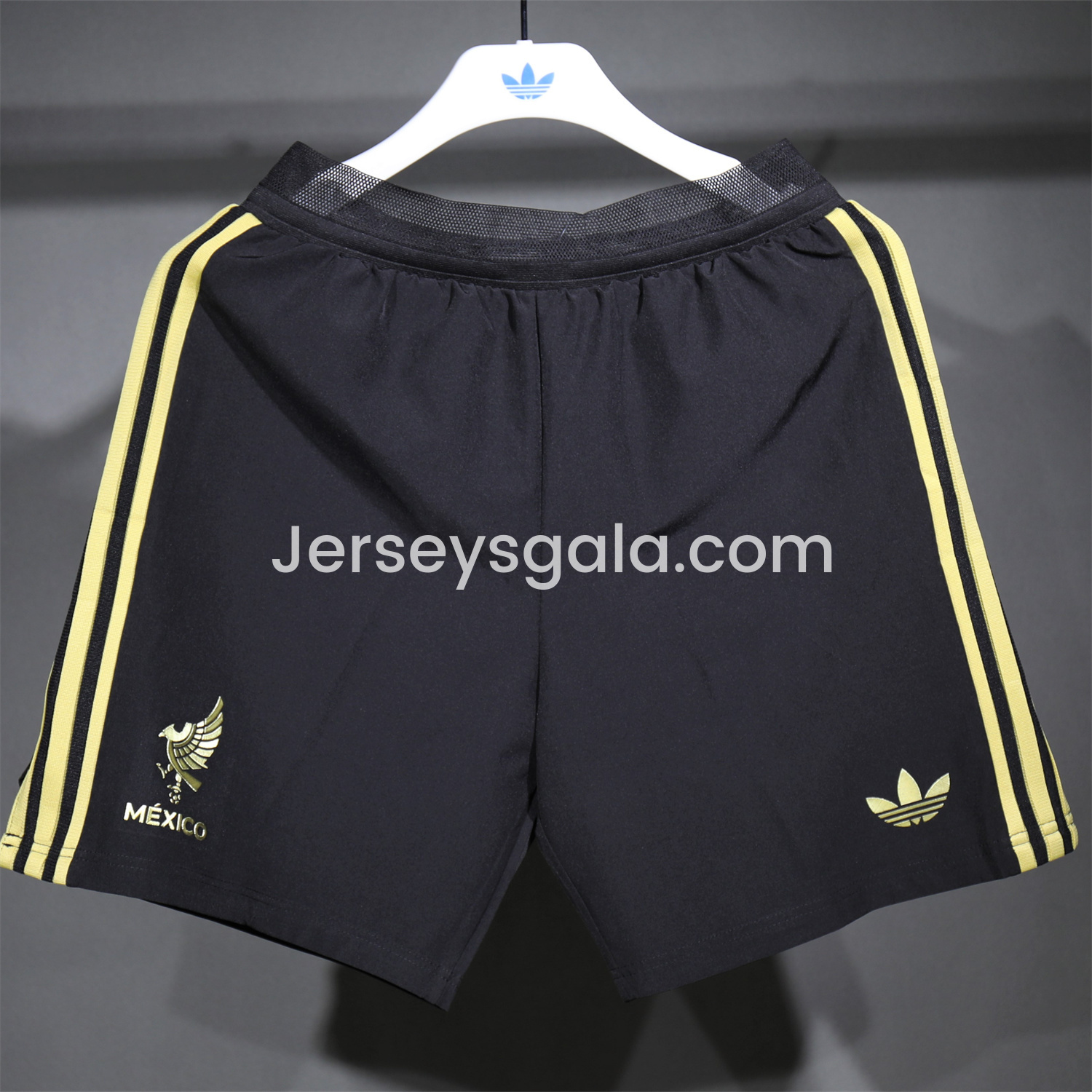 JerseysGala.com | Mexico 2025 Gold Cup Black Shorts - Player Version -Customize Name, Number and Patch | Worldwide Shipping