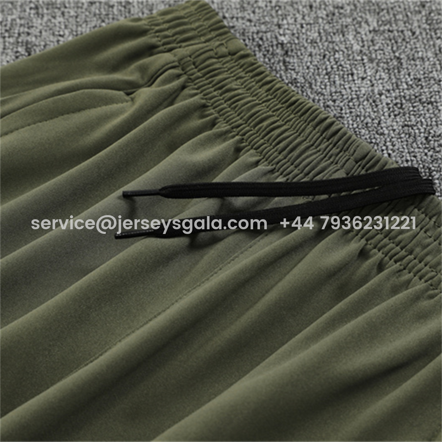 JerseysGala.com | Real Madrid 25-26 Long Sleeve Training Set - Army Green Top & Pants -Customize Name, Number and Patch | Worldwide Shipping