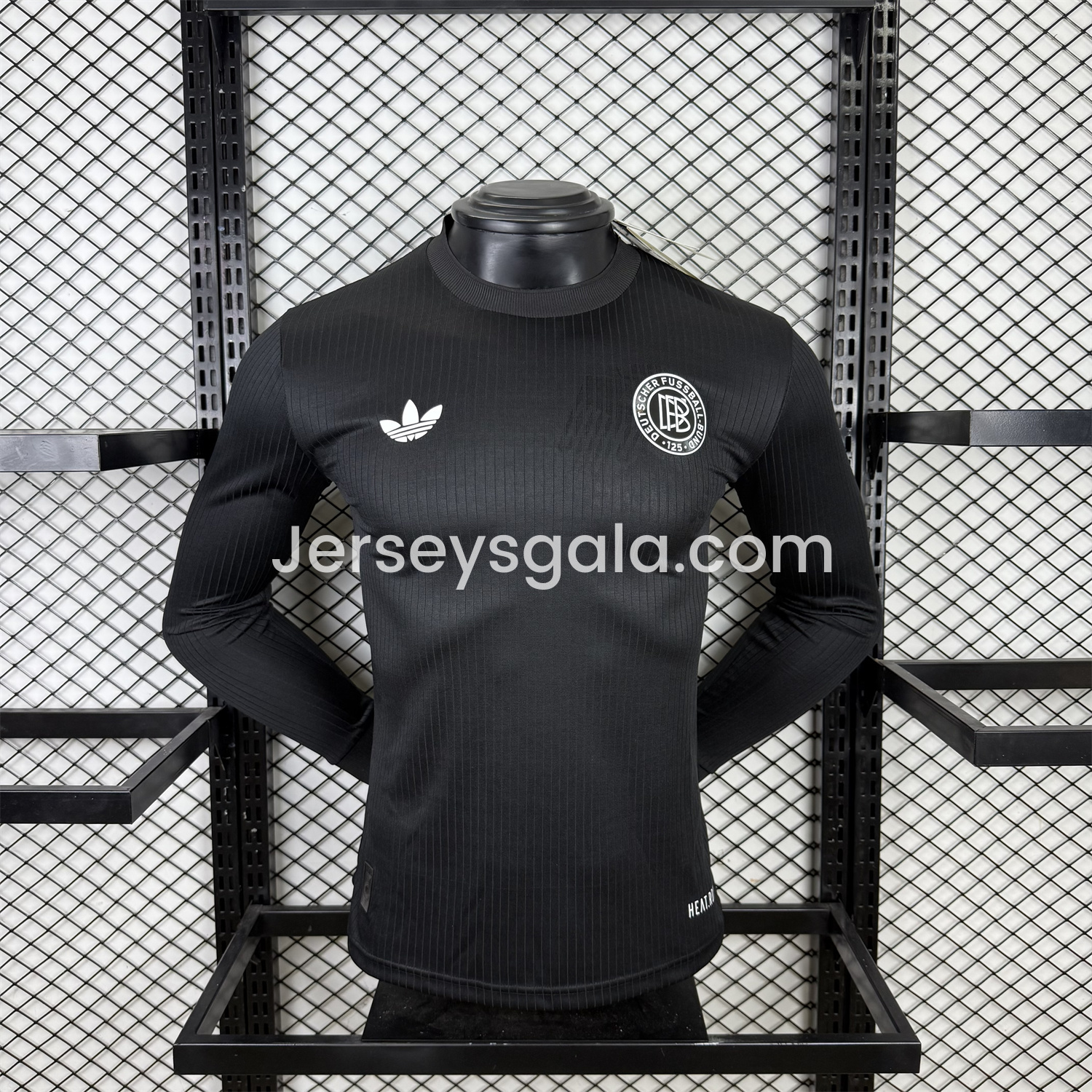 JerseysGala.com | Germany 2025 Black 125-Year Anniversary Commemorative Long Sleeves Jersey - Player Version -Customize Name, Number and Patch | Worldwide Shipping