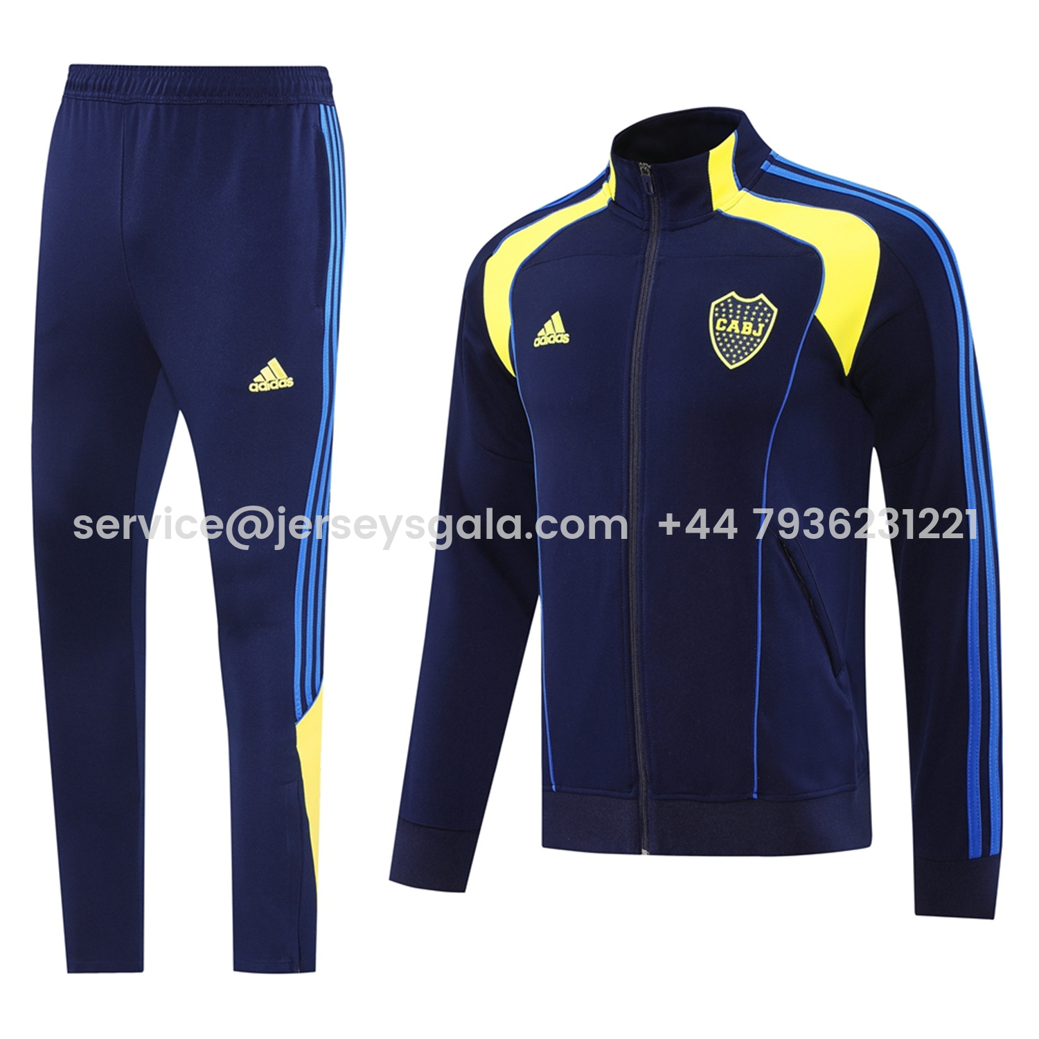 JerseysGala.com | Boca Juniors 25-26 Jacket Training Tracksuit - Royal Blue Jackets & Pants -Customize Name, Number and Patch | Worldwide Shipping