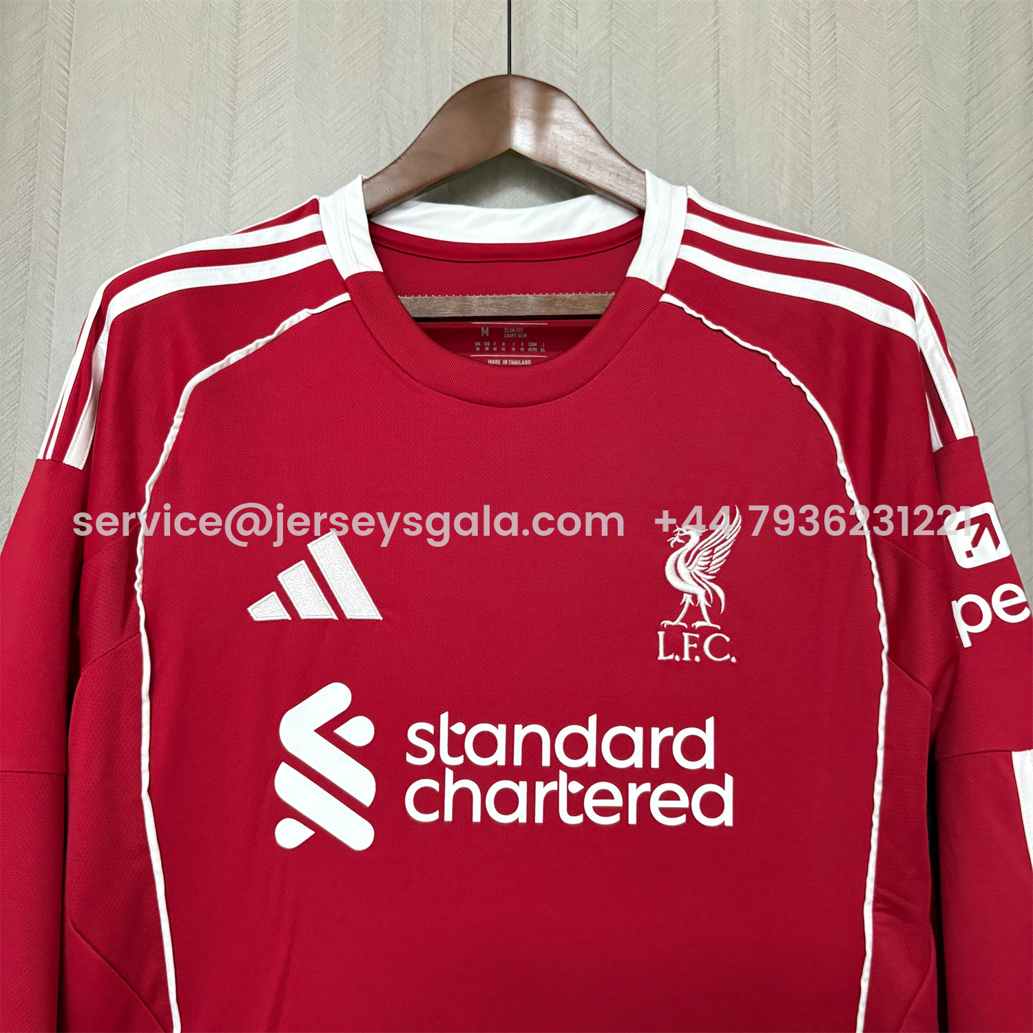 JerseysGala.com | Liver.pool 25-26 Home Long Sleeves Jersey - Fans Version -Customize Name, Number and Patch | Worldwide Shipping