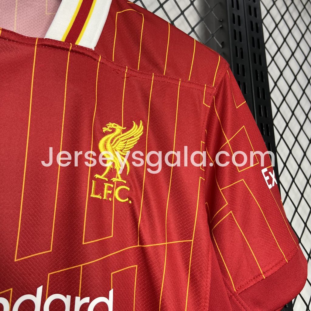 JerseysGala.com | Liver.pool 24-25 Home Jersey with Golden Champions Patch - Fans Version -Customize Name, Number and Patch | Worldwide Shipping