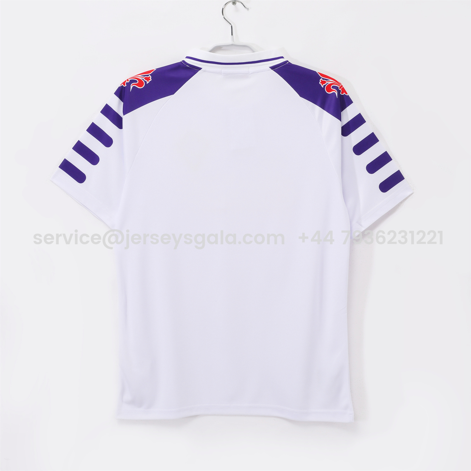 JerseysGala.com | Retro Fiorentina 1998-99 Away White Jersey -Customize Name, Number and Patch | Worldwide Shipping