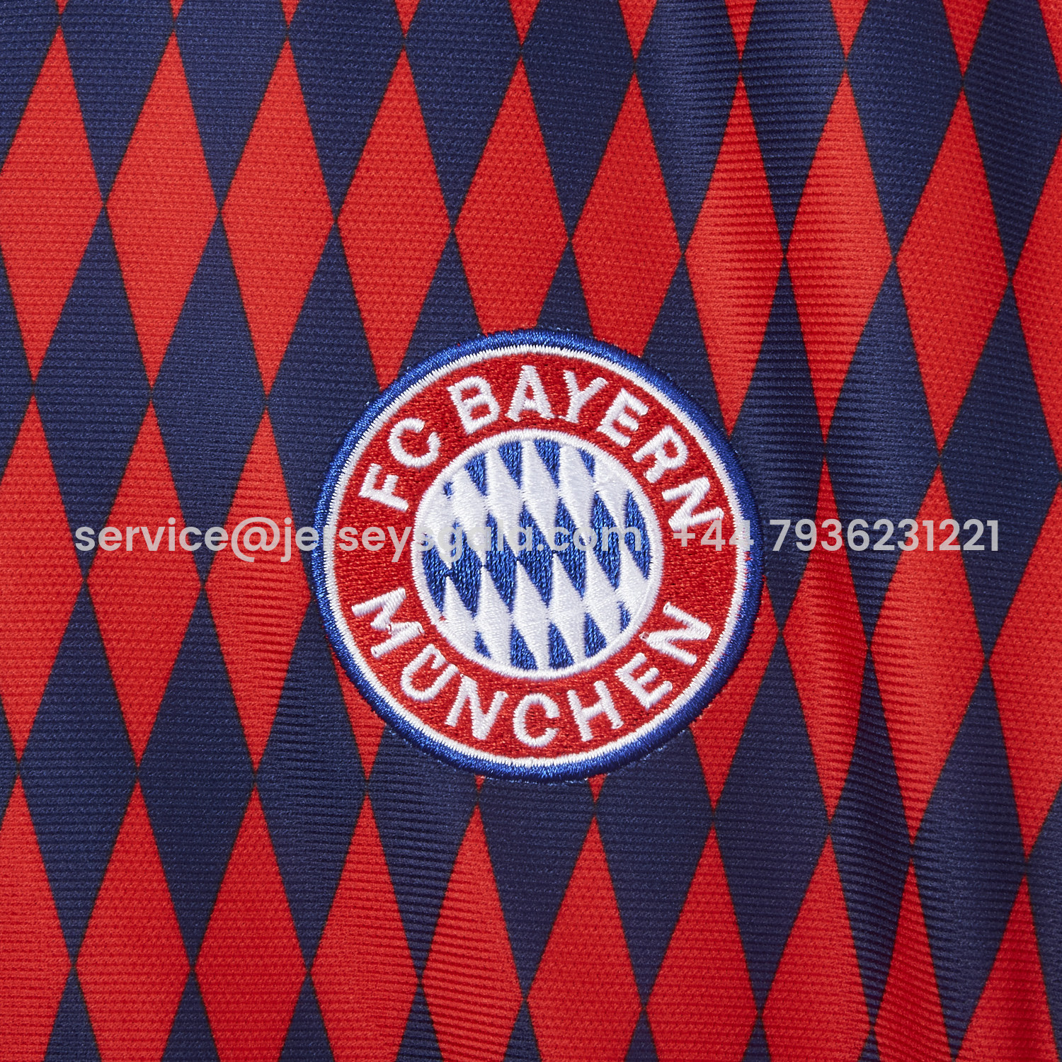 JerseysGala.com | Bayern Munich 25-26 Trefoil Retro Style Red And Deep Blue Jersey - Fans Version -Customize Name, Number and Patch | Worldwide Shipping
