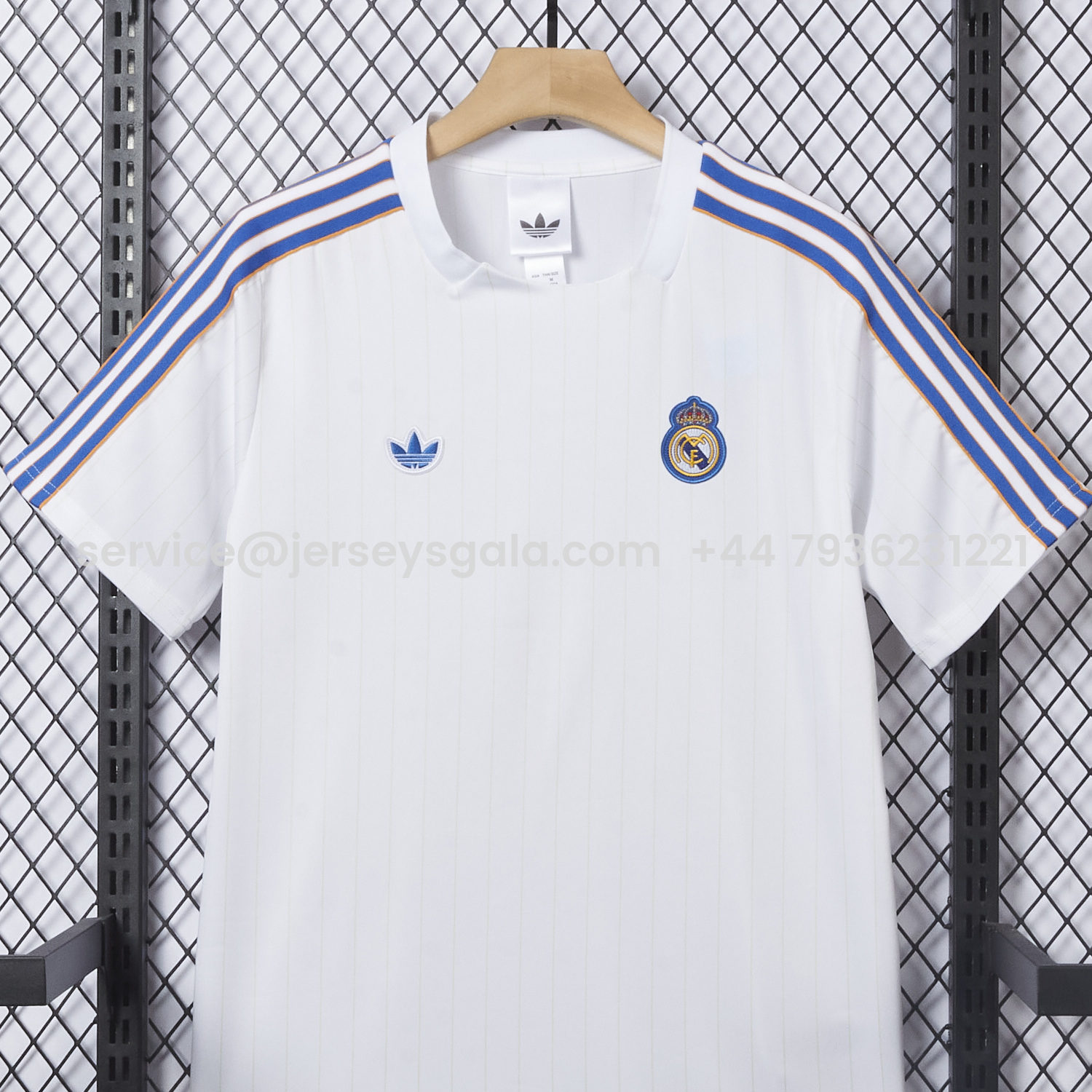 JerseysGala.com | Real Madrid 25-26 Trefoil White Travel Jersey - Player Version -Customize Name, Number and Patch | Worldwide Shipping