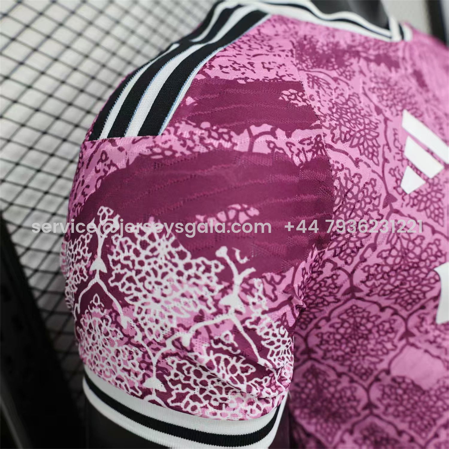 JerseysGala.com | Real Madrid 25-26 Pink With Purple Texture Special Jersey - Player Version -Customize Name, Number and Patch | Worldwide Shipping