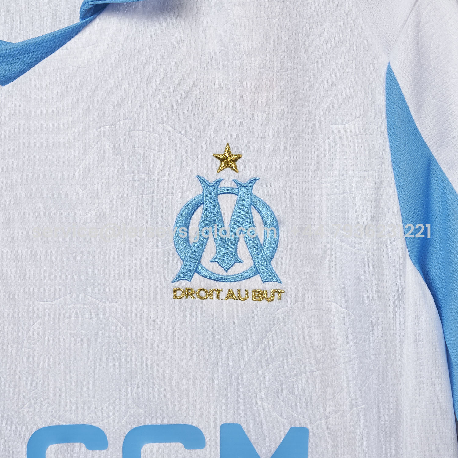 JerseysGala.com | Marseille 25-26 Home Jersey - Fans Version -Customize Name, Number and Patch | Worldwide Shipping