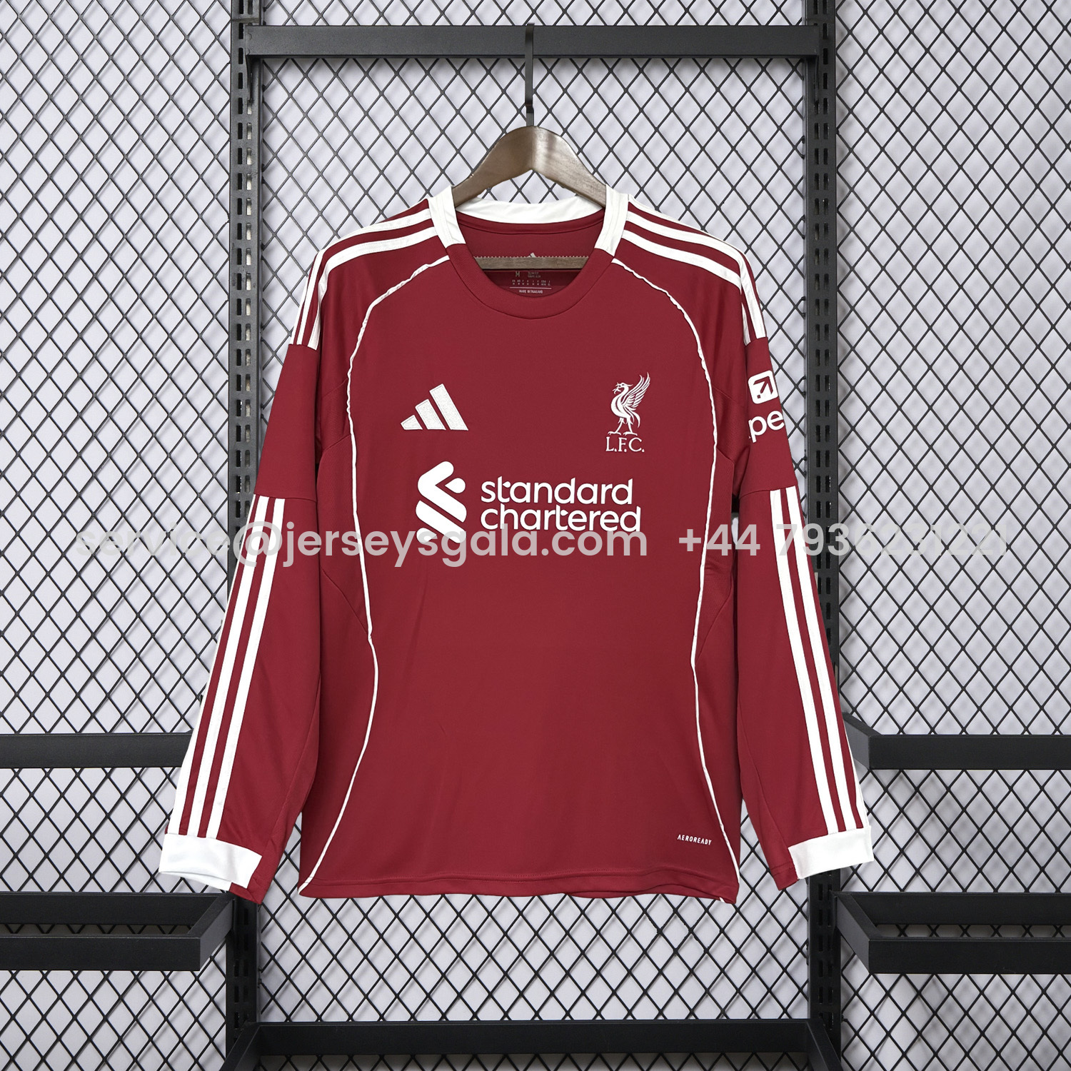 JerseysGala.com | Liver.pool 25-26 Home Long Sleeves Jersey - Fans Version -Customize Name, Number and Patch | Worldwide Shipping