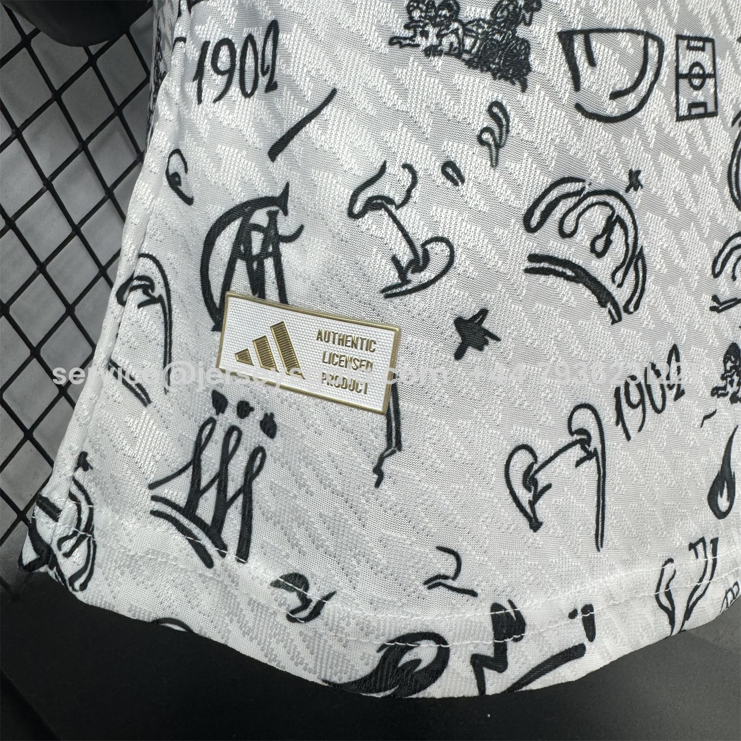 JerseysGala.com | Real Madrid 25-26 White Special Jersey with Black Emoji Icons - Player Version -Customize Name, Number and Patch | Worldwide Shipping