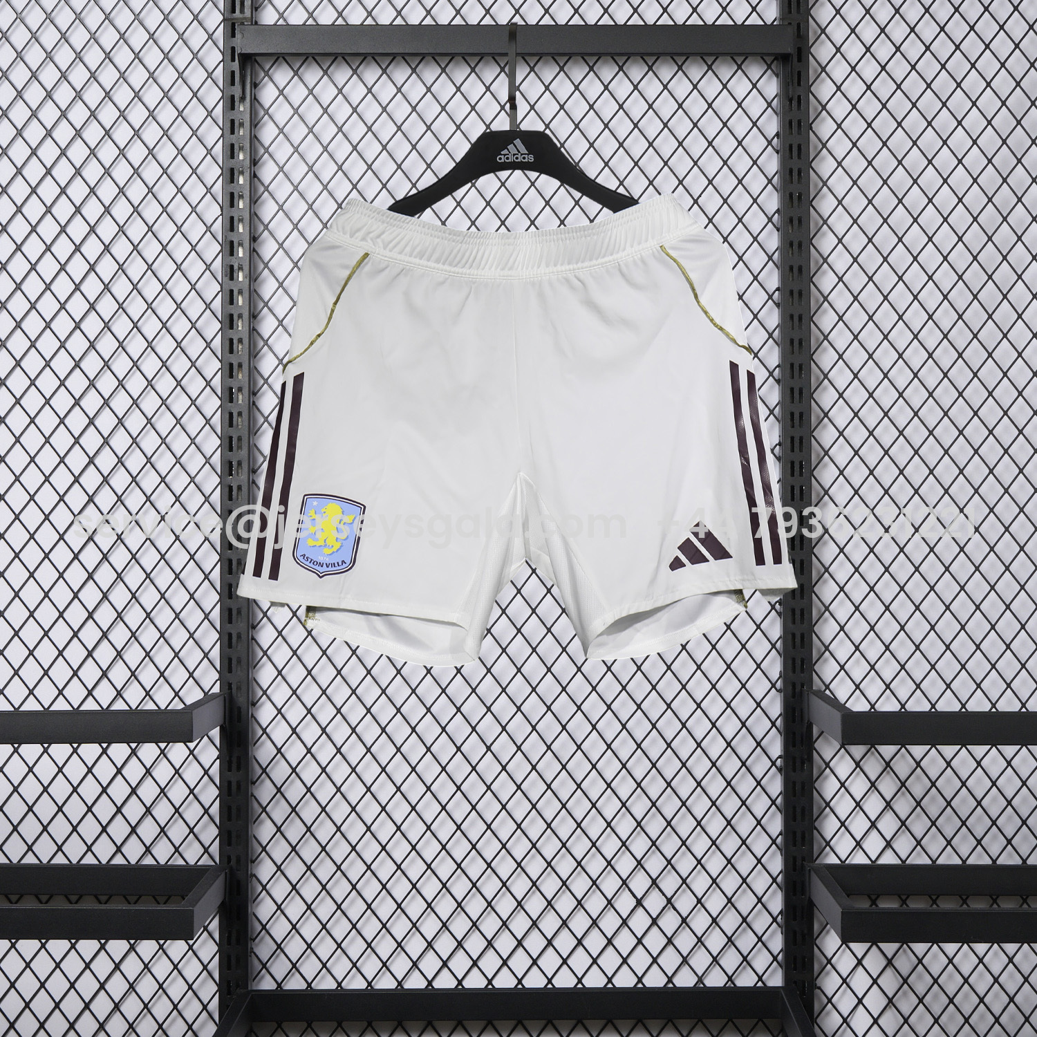 JerseysGala.com | Aston Villa 25-26 Home White Shorts - Player Version -Customize Name, Number and Patch | Worldwide Shipping
