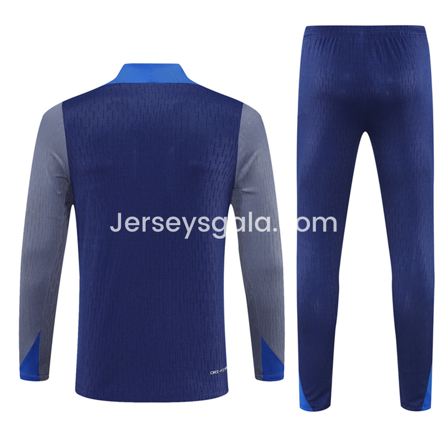 JerseysGala.com | Paris Saint-Germain PSG 25-26 Kid Long Sleeves Training Set - Royal Blue Gray Sleeves Top & Royal Blue Pants -Customize Name, Number and Patch | Worldwide Shipping