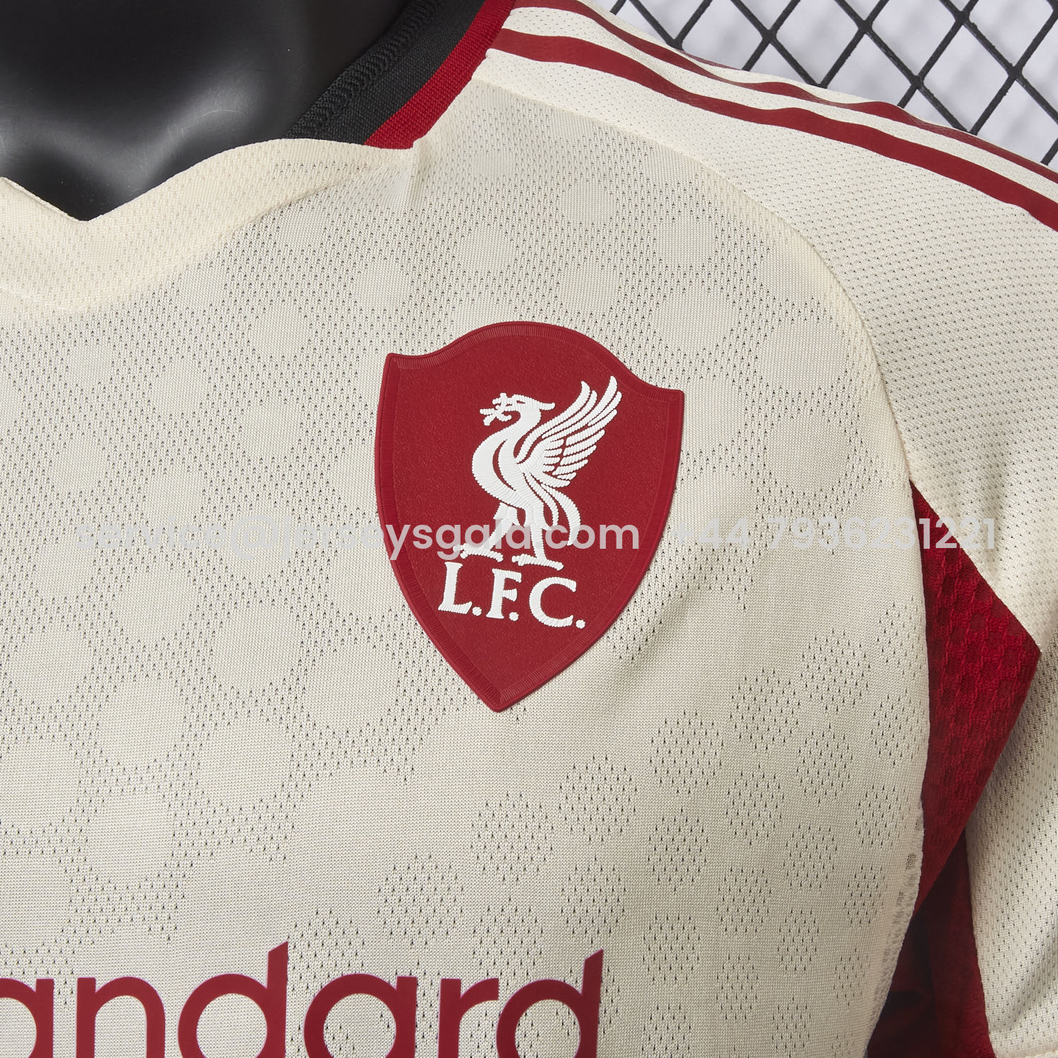 JerseysGala.com | Liver.pool 25-26 Away Beige Jersey - Player Version -Customize Name, Number and Patch | Worldwide Shipping