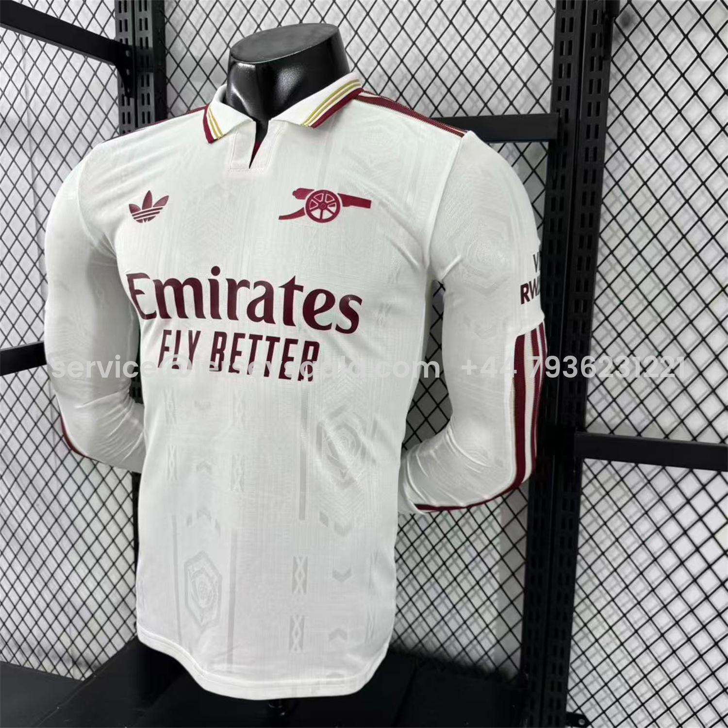 JerseysGala.com | Arsenal 25-26 Third White Long Sleeves Jersey - Player Version -Customize Name, Number and Patch | Worldwide Shipping