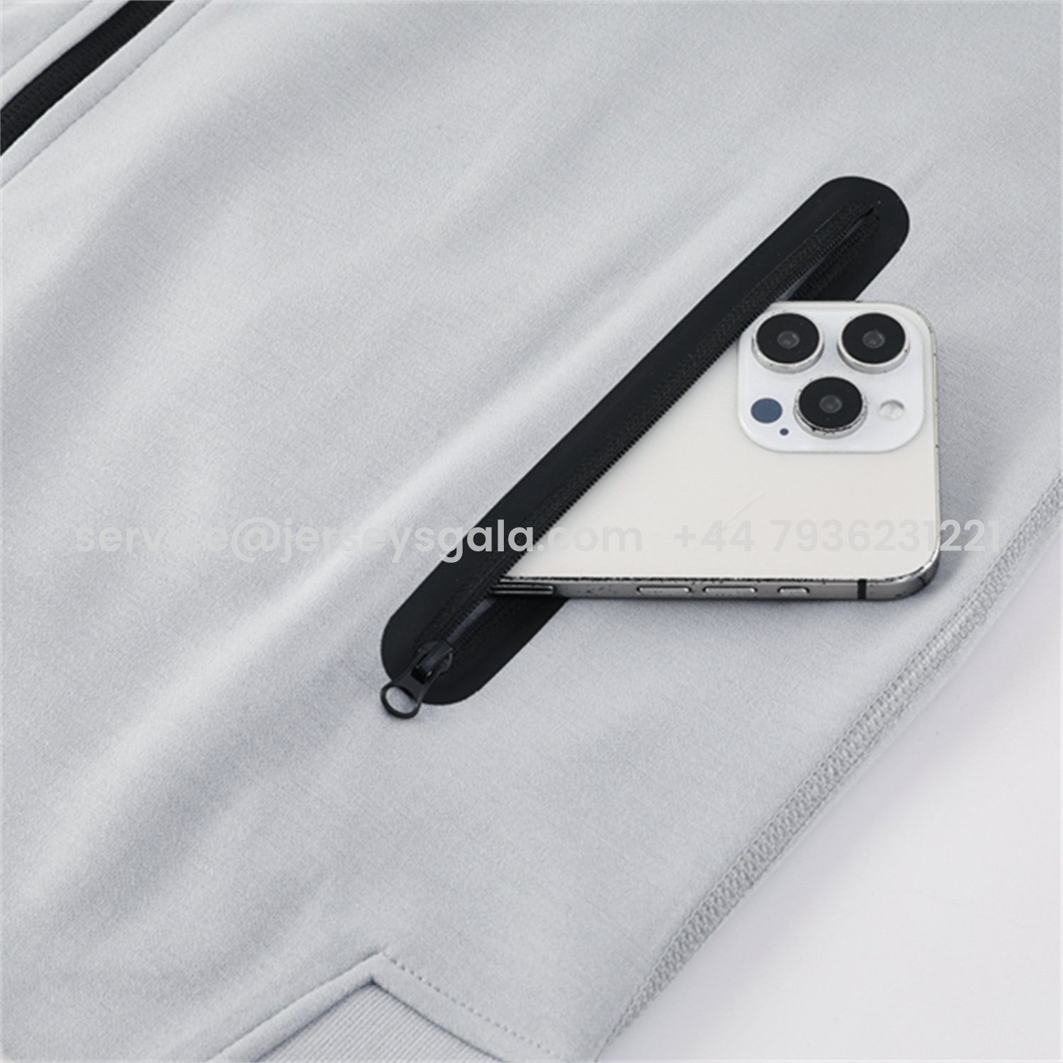 JerseysGala.com | Barcelona 25-26 Hooded Jacket Training Tracksuit - Grey Jackets & Pants -Customize Name, Number and Patch | Worldwide Shipping