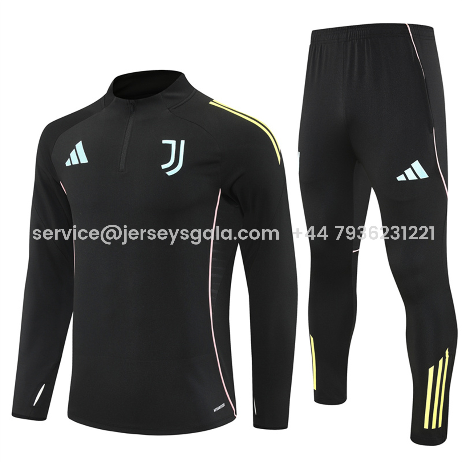 JerseysGala.com | Juventus 25-26 Long Sleeve Training Set - Black Top and Black Pants -Customize Name, Number and Patch | Worldwide Shipping