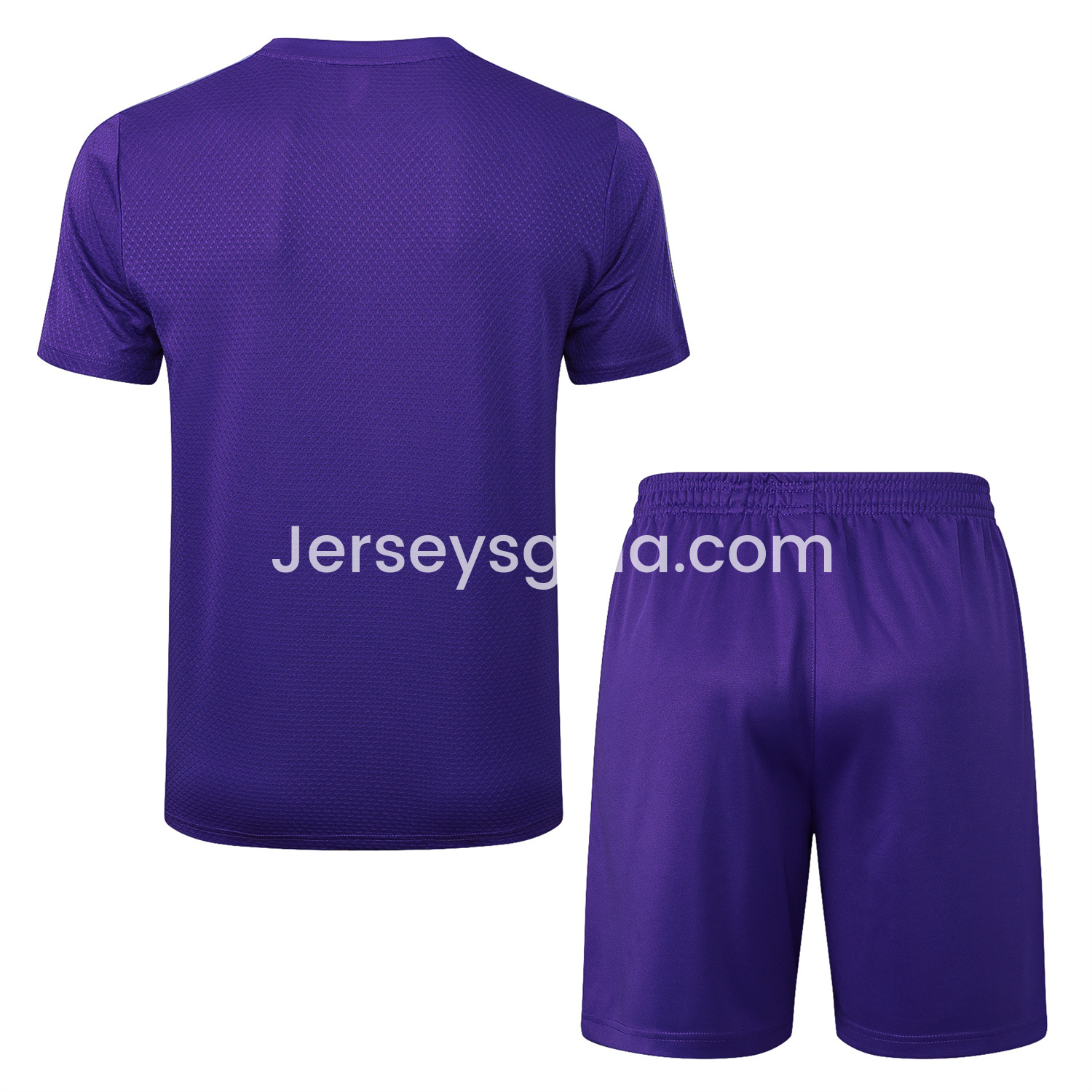 JerseysGala.com | Real Madrid 25-26 Throwback Trefoil Short-Sleeve Training Set - Purple -Customize Name, Number and Patch | Worldwide Shipping