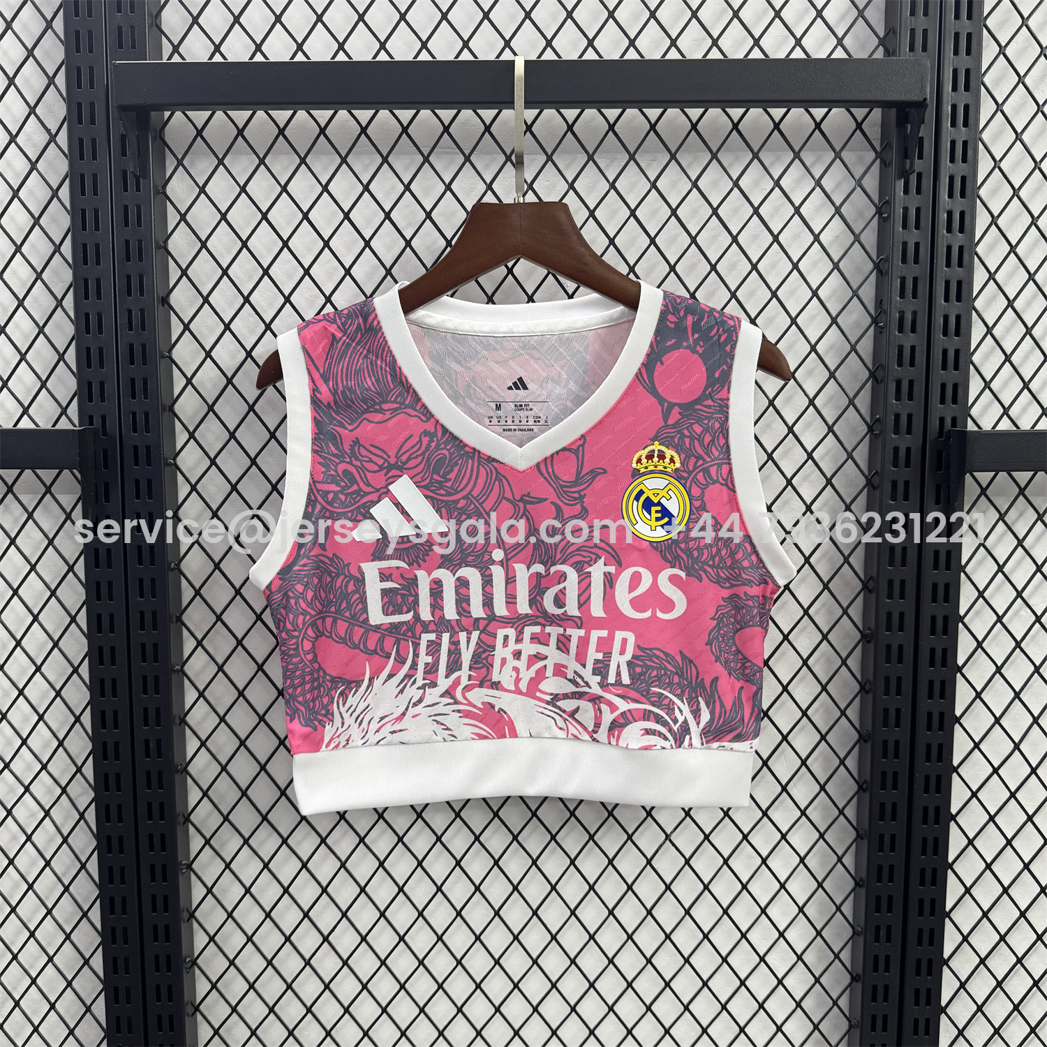 JerseysGala.com | Women's Real Madrid 25-26 Pink Dragon Yoga Vest -Customize Name, Number and Patch | Worldwide Shipping