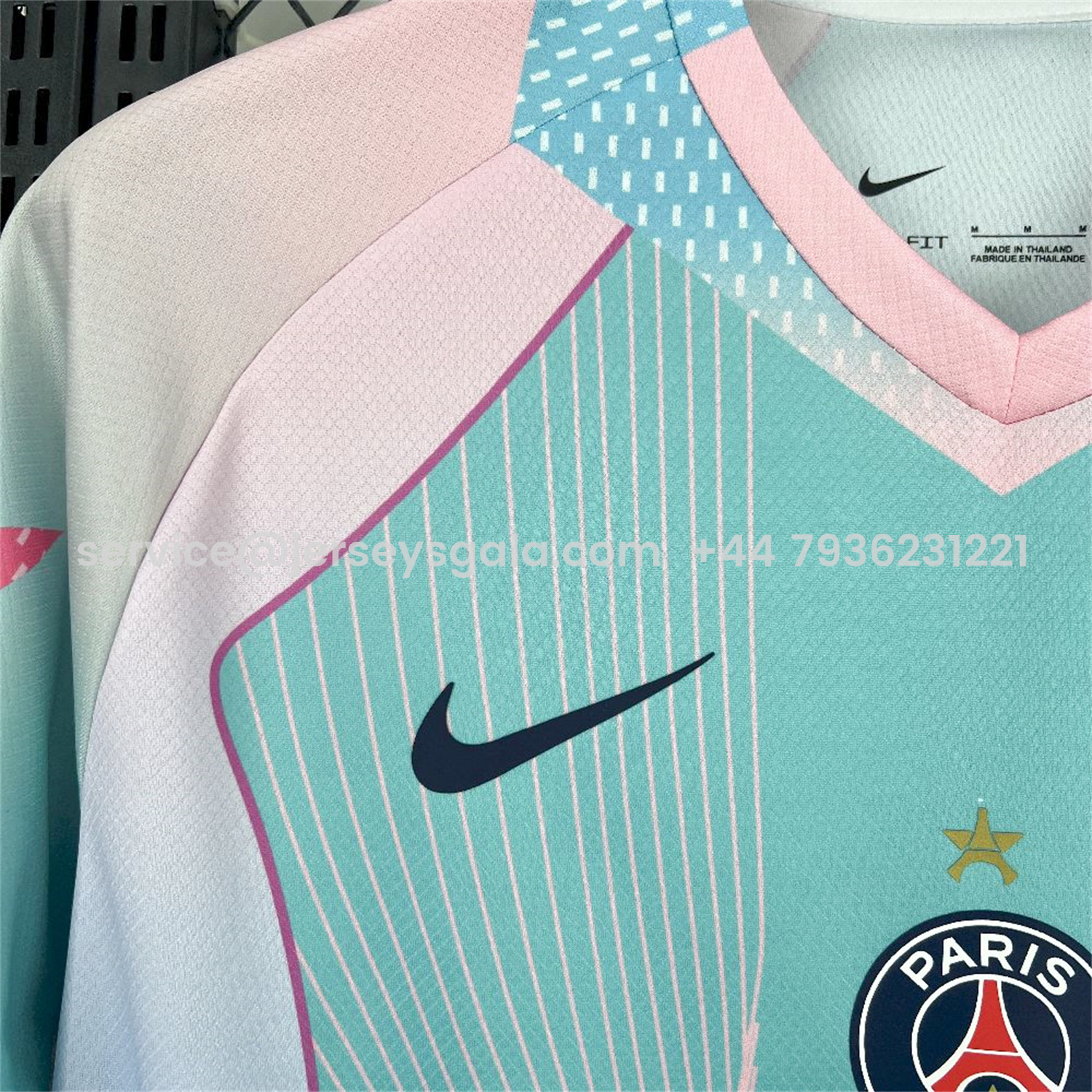 JerseysGala.com | Paris Saint-Germain PSG 25-26 T90 White Lines Light Blue Gradient Special Jersey - Fans Version -Customize Name, Number and Patch | Worldwide Shipping