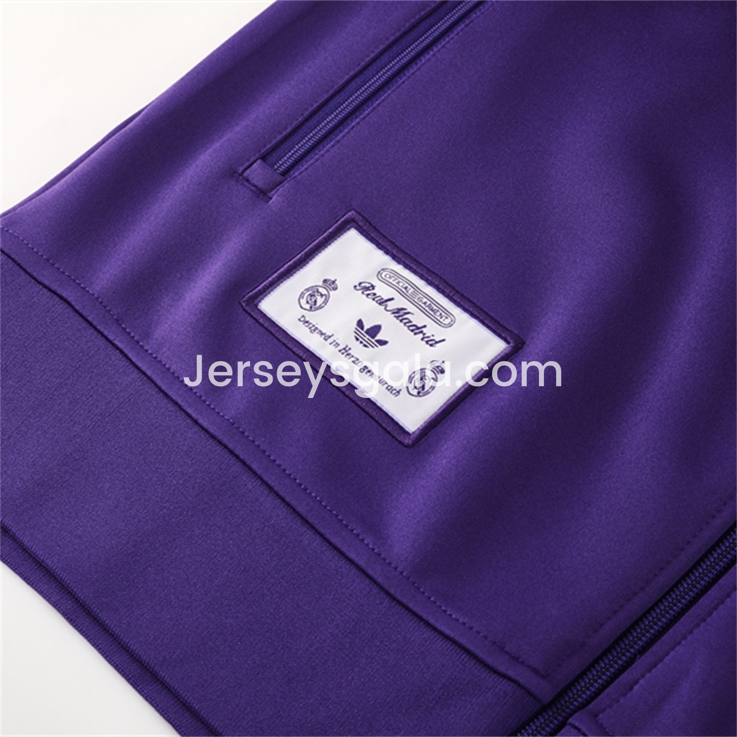 JerseysGala.com | Real Madrid 25-26 Purple Terrace Icon Jacket Training Tracksuit - Purple Jackets & Pants -Customize Name, Number and Patch | Worldwide Shipping
