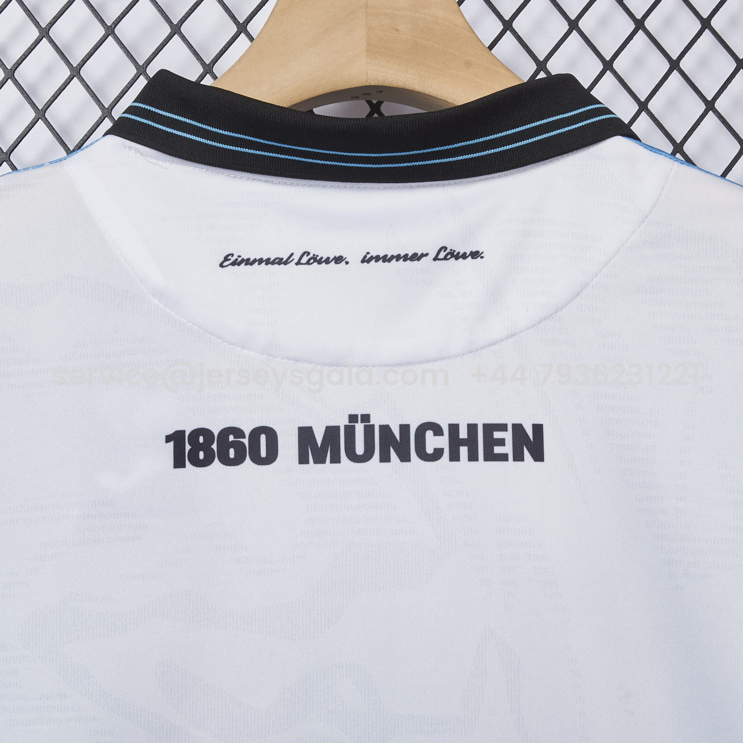 JerseysGala.com | TSV 1860 München Munich 25-26 Blue And White Stripes Home Jersey - Fans Version -Customize Name, Number and Patch | Worldwide Shipping