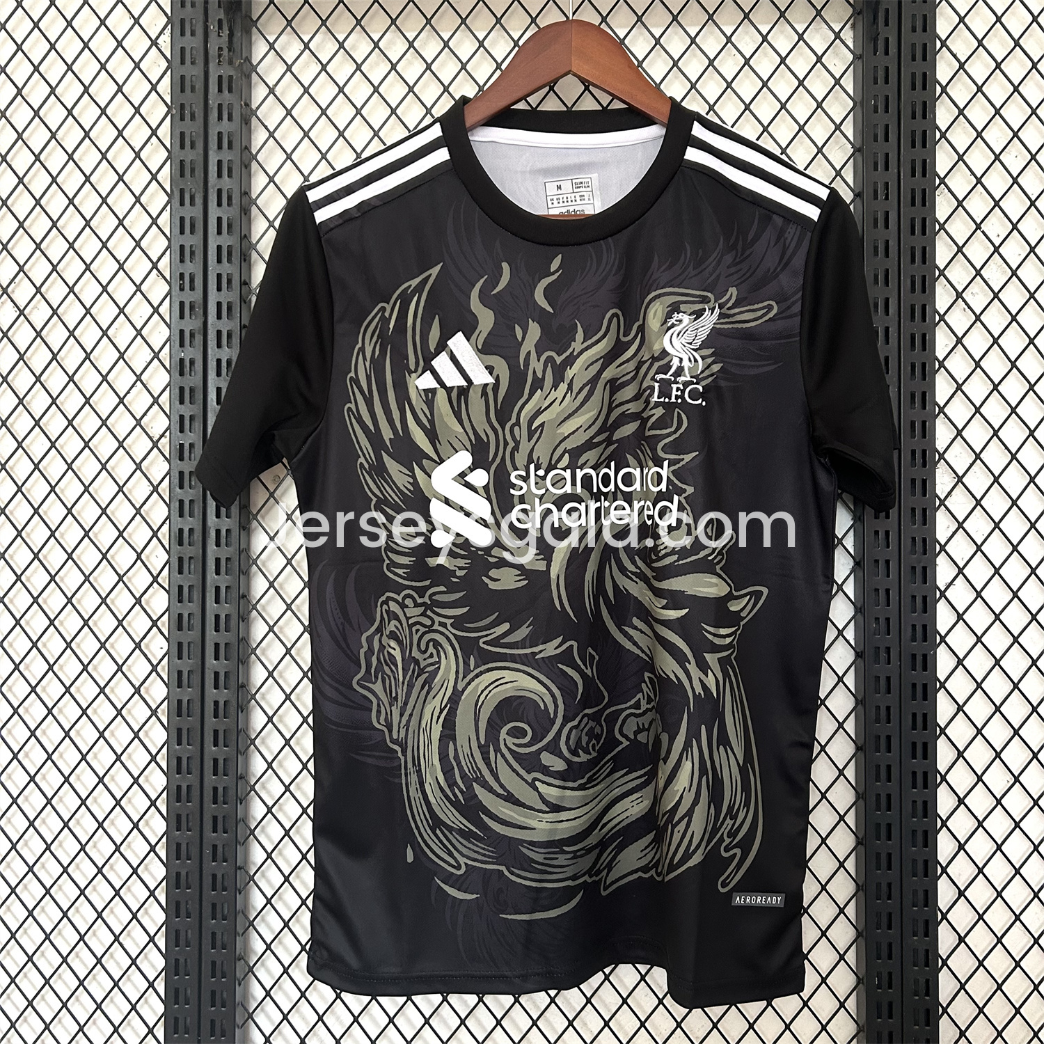 JerseysGala.com | Liver.pool 25-26 Gray Green Liver.pool Bird Black Jersey - Fans Version -Customize Name, Number and Patch | Worldwide Shipping