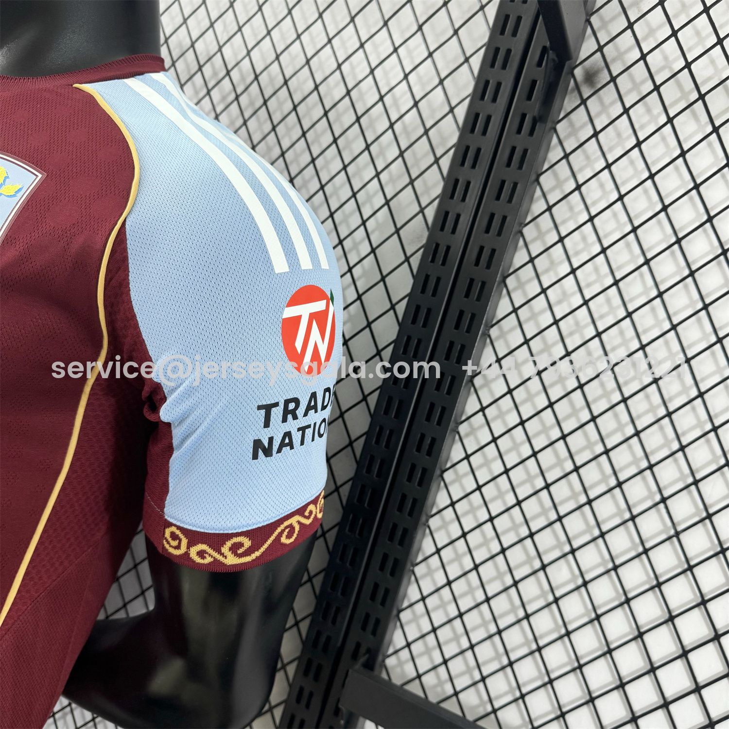 JerseysGala.com | Aston Villa 25-26 Home Jersey - Player Version -Customize Name, Number and Patch | Worldwide Shipping