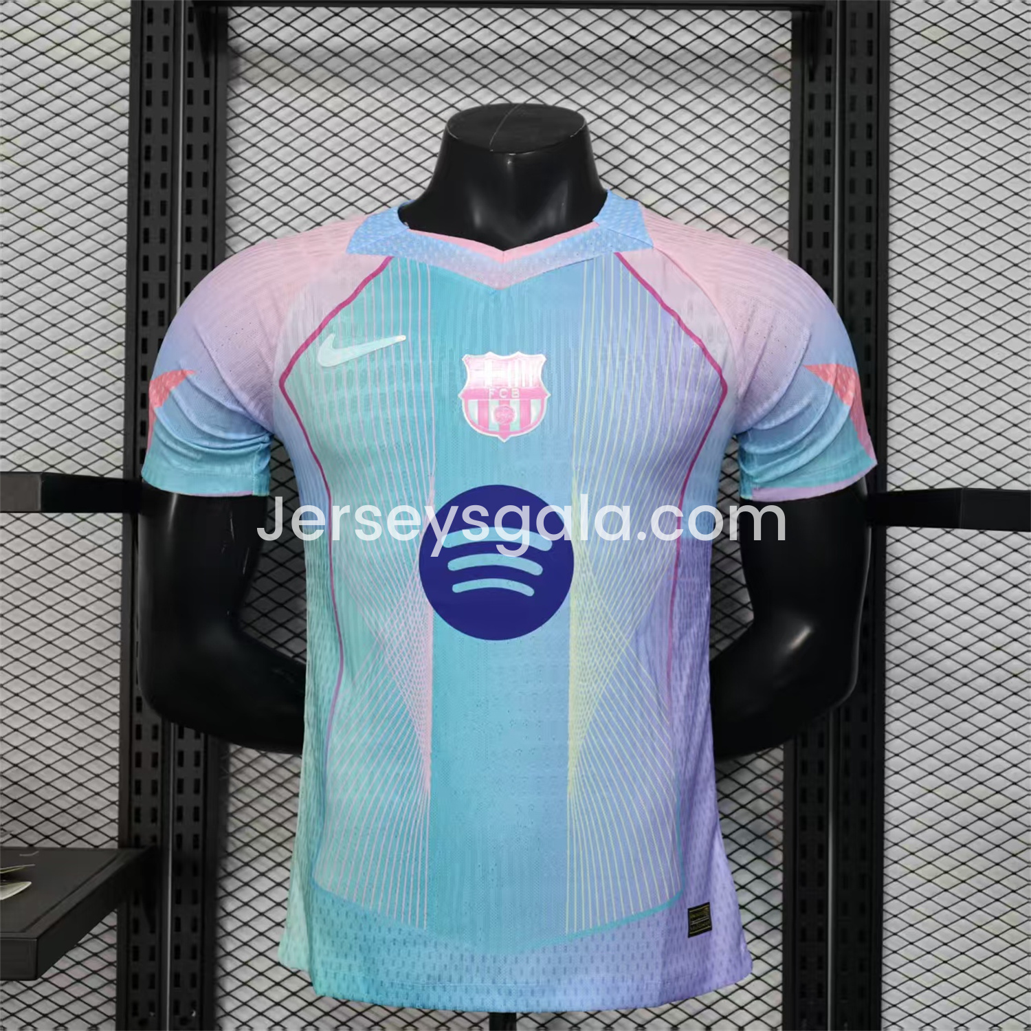 JerseysGala.com | Barcelona 25-26 Pink & Blue & Purple Special Jersey - Player Version -Customize Name, Number and Patch | Worldwide Shipping