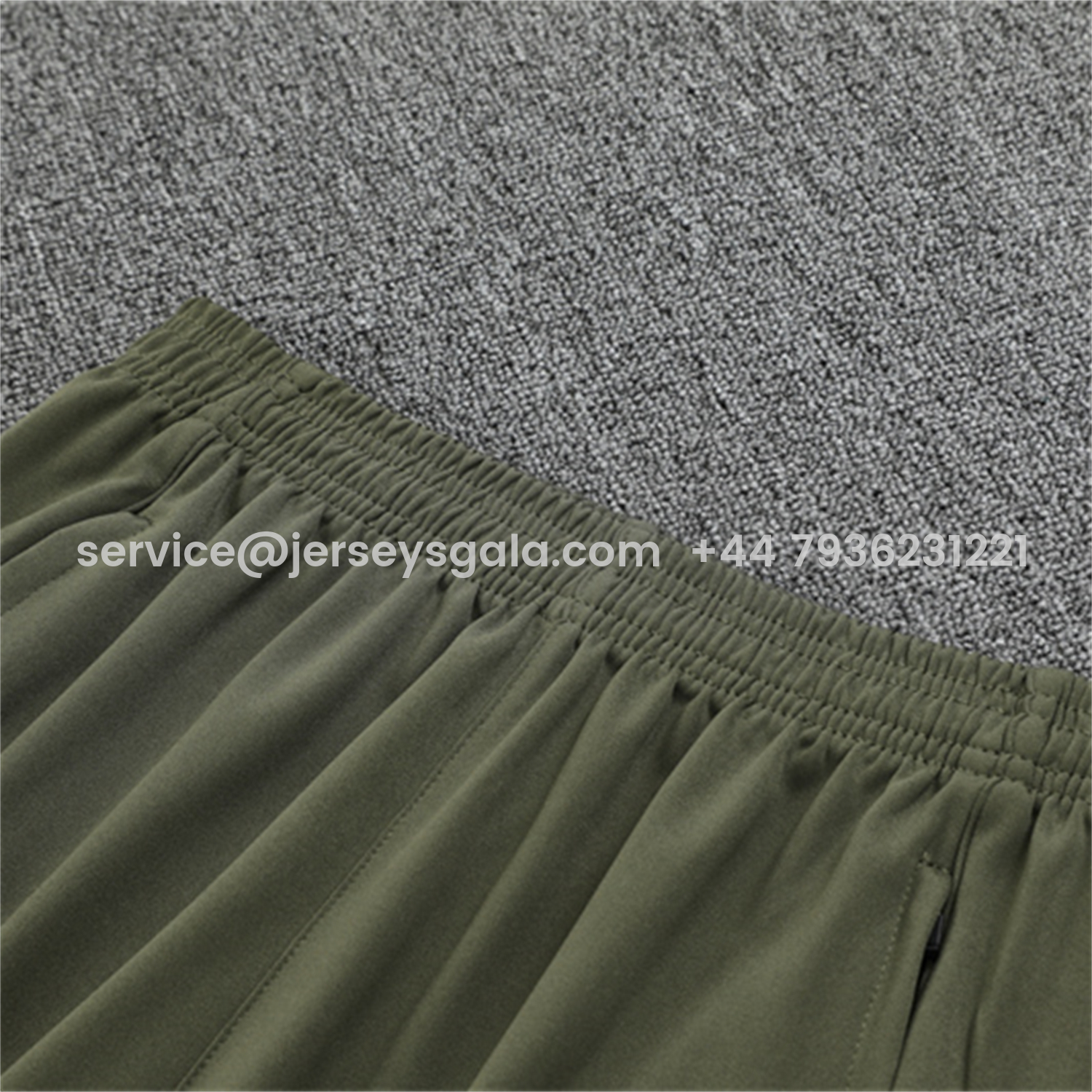 JerseysGala.com | Real Madrid 25-26 Long Sleeve Training Set - Army Green Top & Pants -Customize Name, Number and Patch | Worldwide Shipping